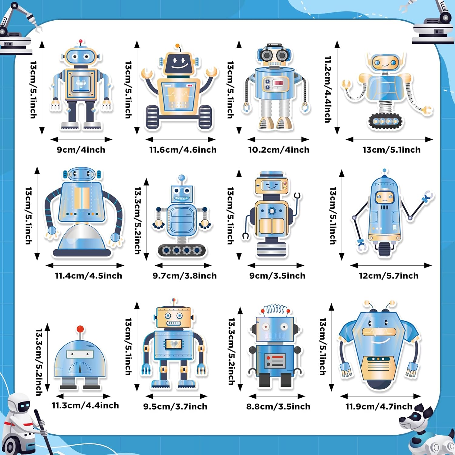 Robot Birthday Banner Decorations for Kids