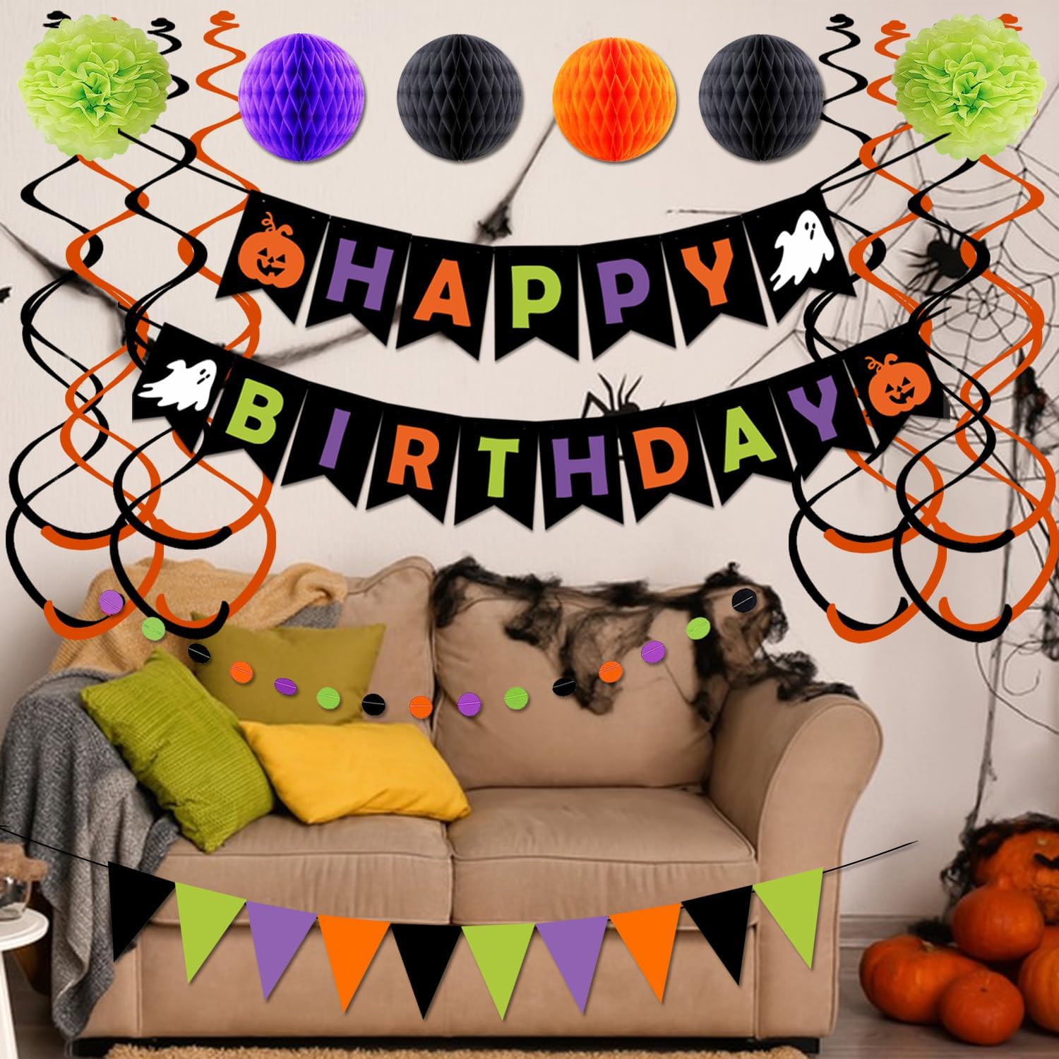 Saliyaa Halloween Birthday Decor Banners