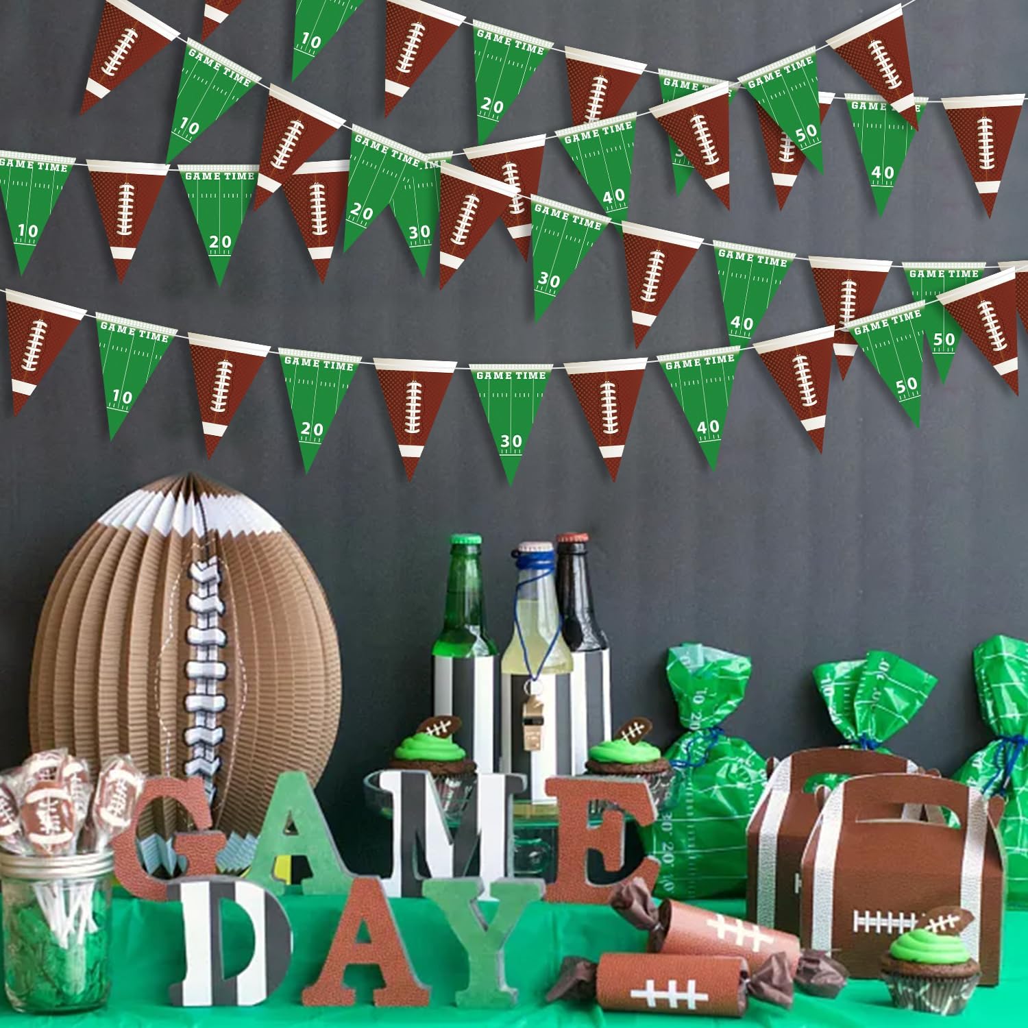 5 Packs Football Birthday Banner Party Decorations