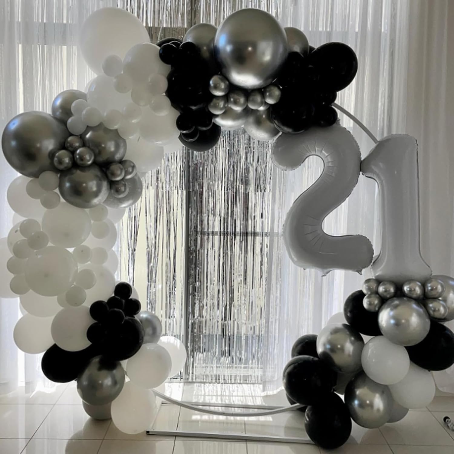 Black and Silver Balloons 60pcs 12 Inch Party Decorations