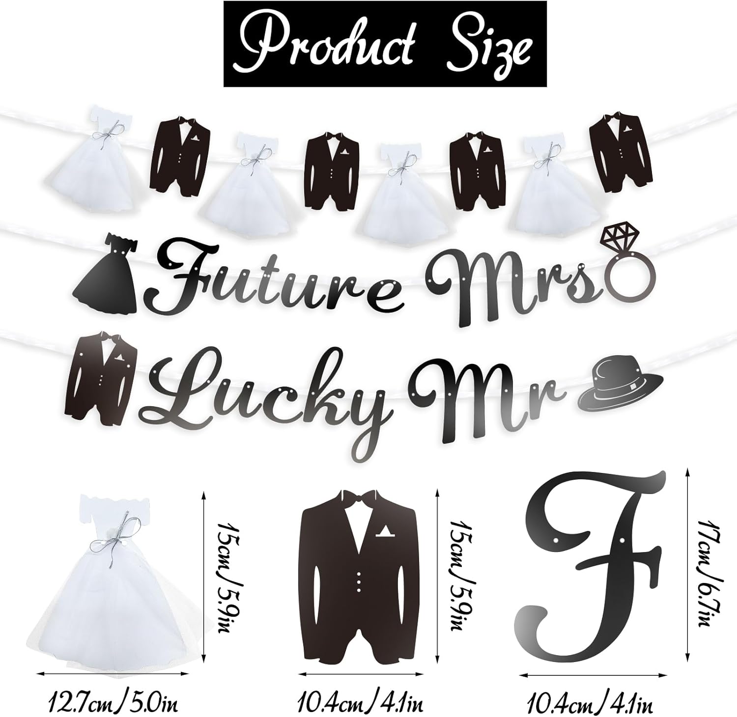 Future Mrs Lucky Mr Banner for Bridal Shower Decorations