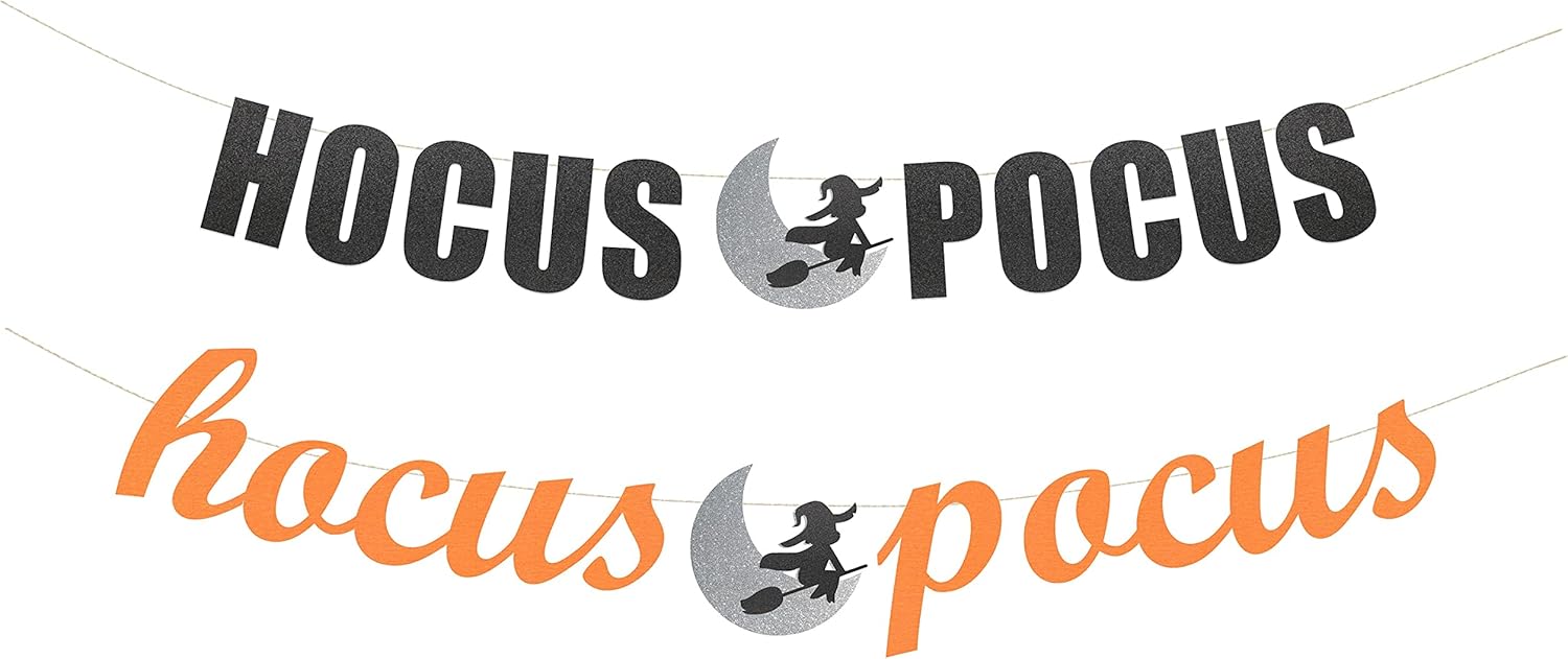 Hocus Pocus Halloween Witch Banner - Customizable Decor Sign