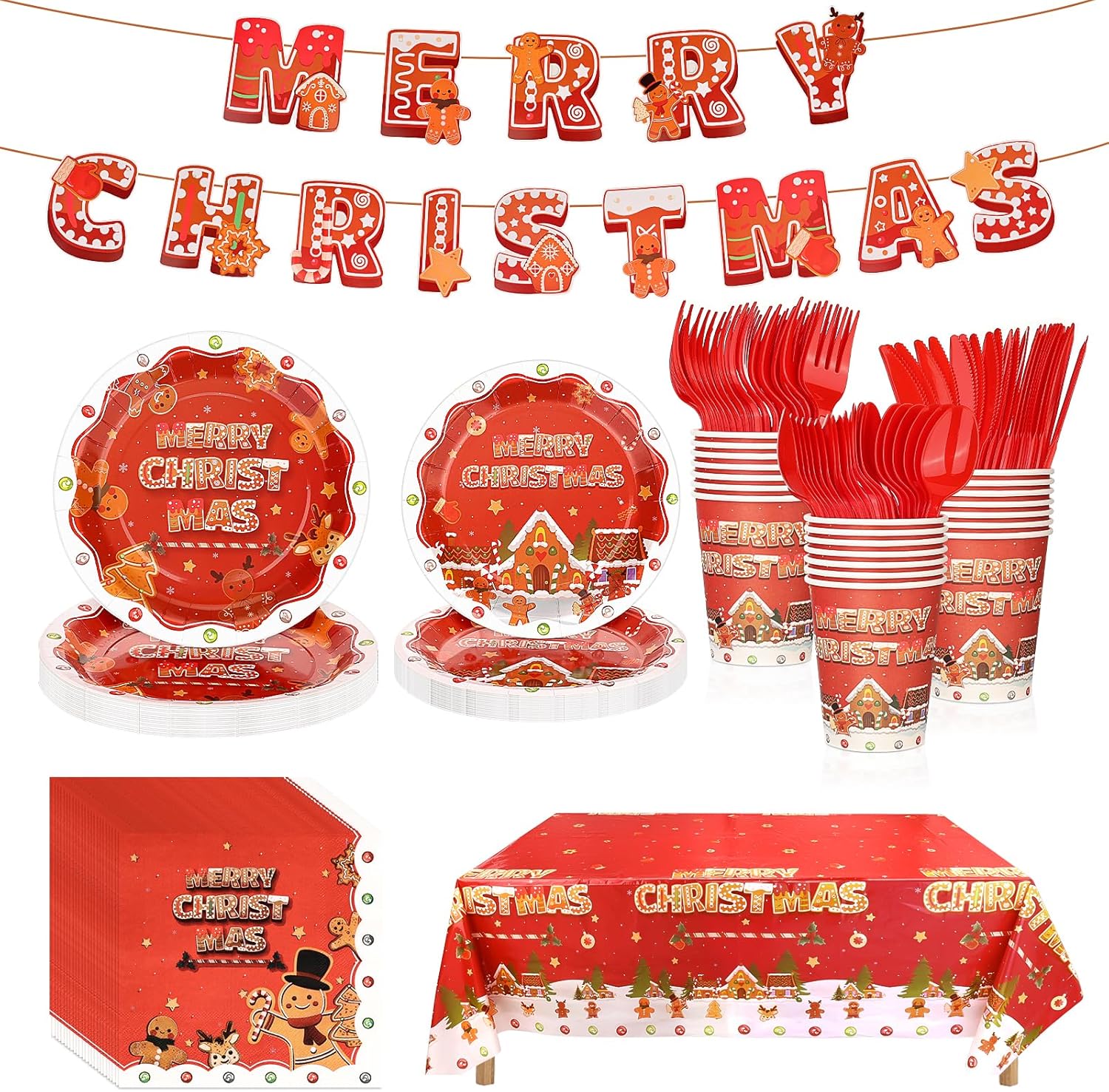 KesaPlan 170 Piece Christmas Party Supplies Set