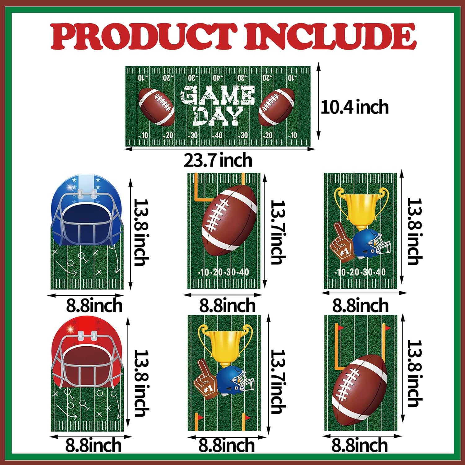 Football Party Banners - Game Day Door Decoration Set