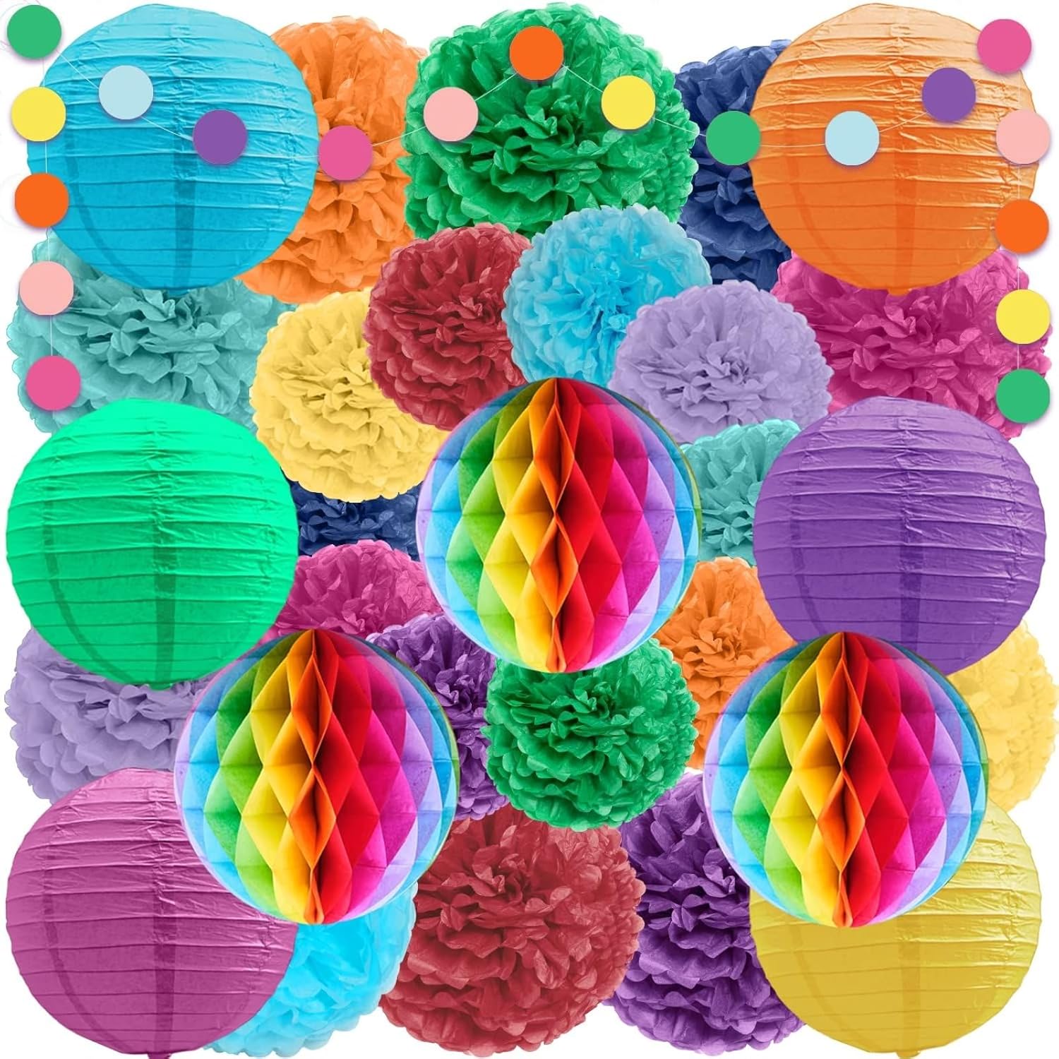 EpiqueOne 30-Piece Rainbow Party Decor Kit