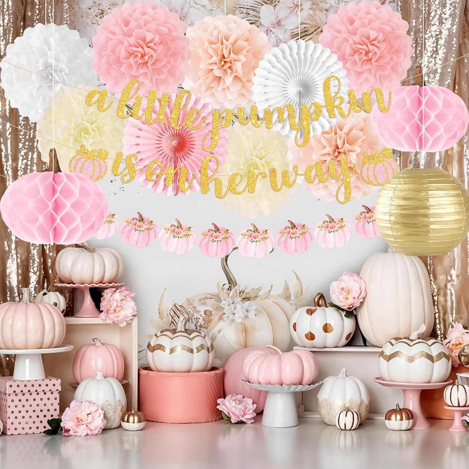 Little Pumpkin Baby Shower Decorations 15 Pcs