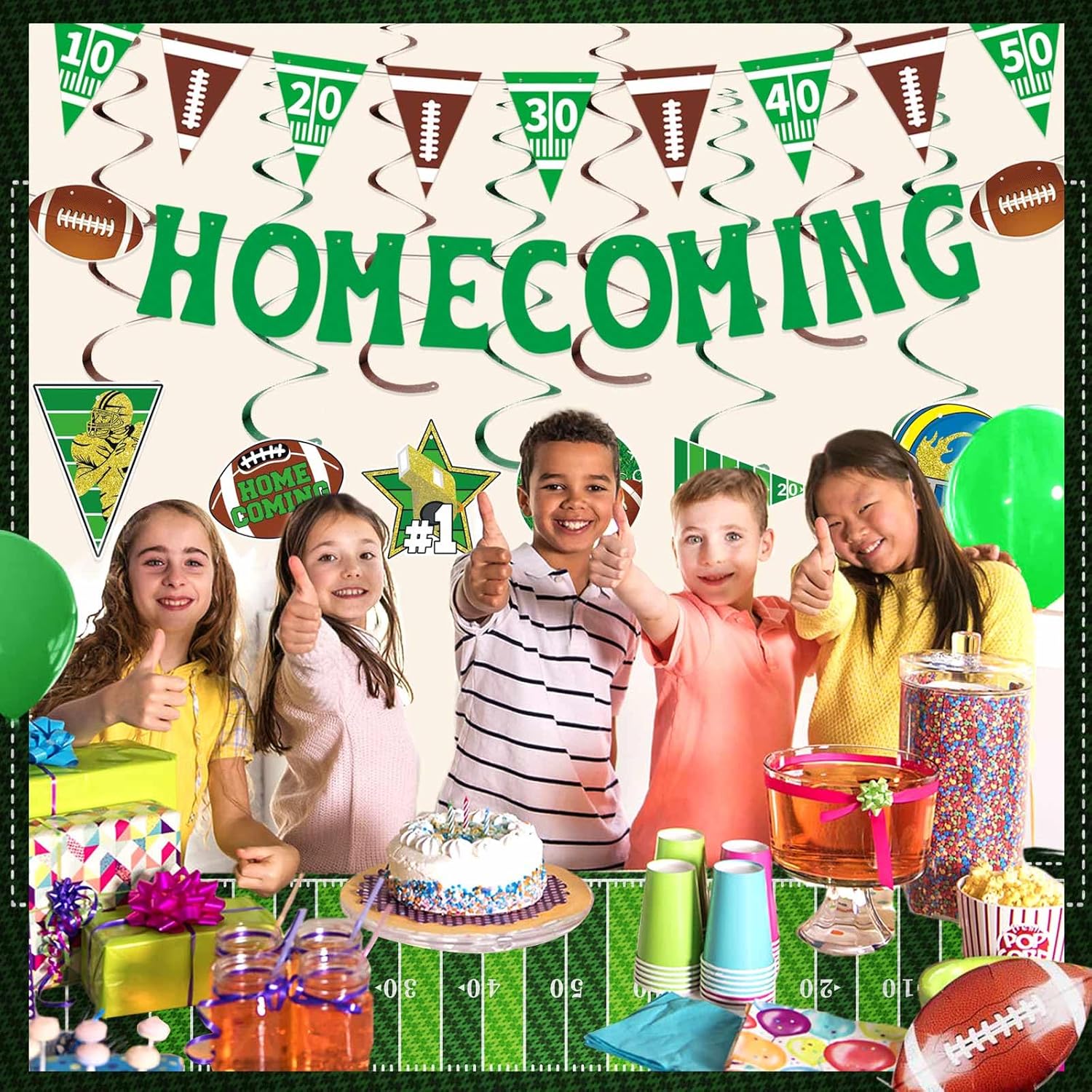 10 Pcs Football Homecoming Decor Set