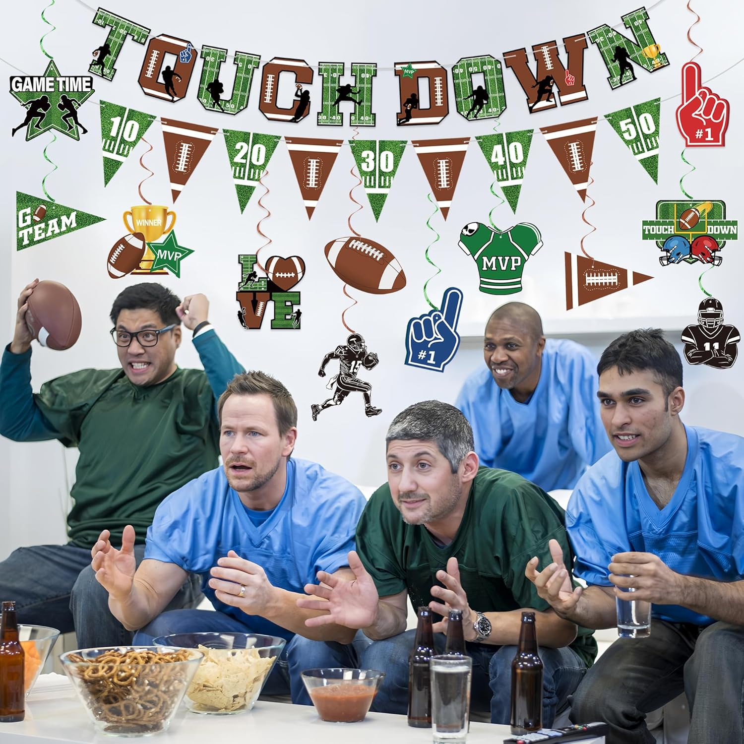 26 Pcs Football Party Decorations Bunting Flags Banners