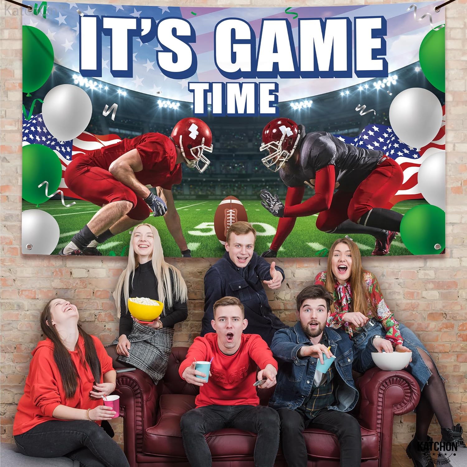KatchOn XtraLarge Football Backdrop 72x44 Inch Banner