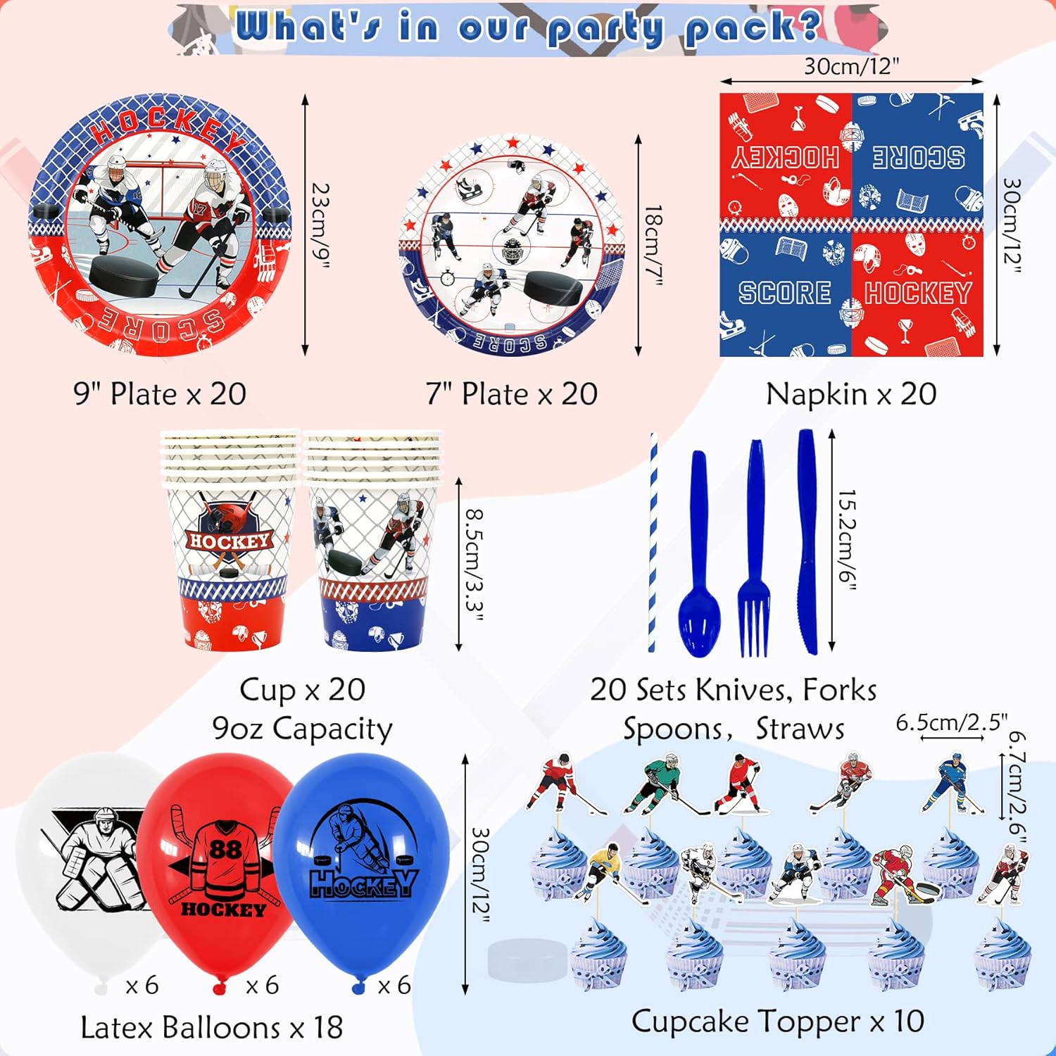 KEFAN Hockey Party Favor Set for 20 Kids