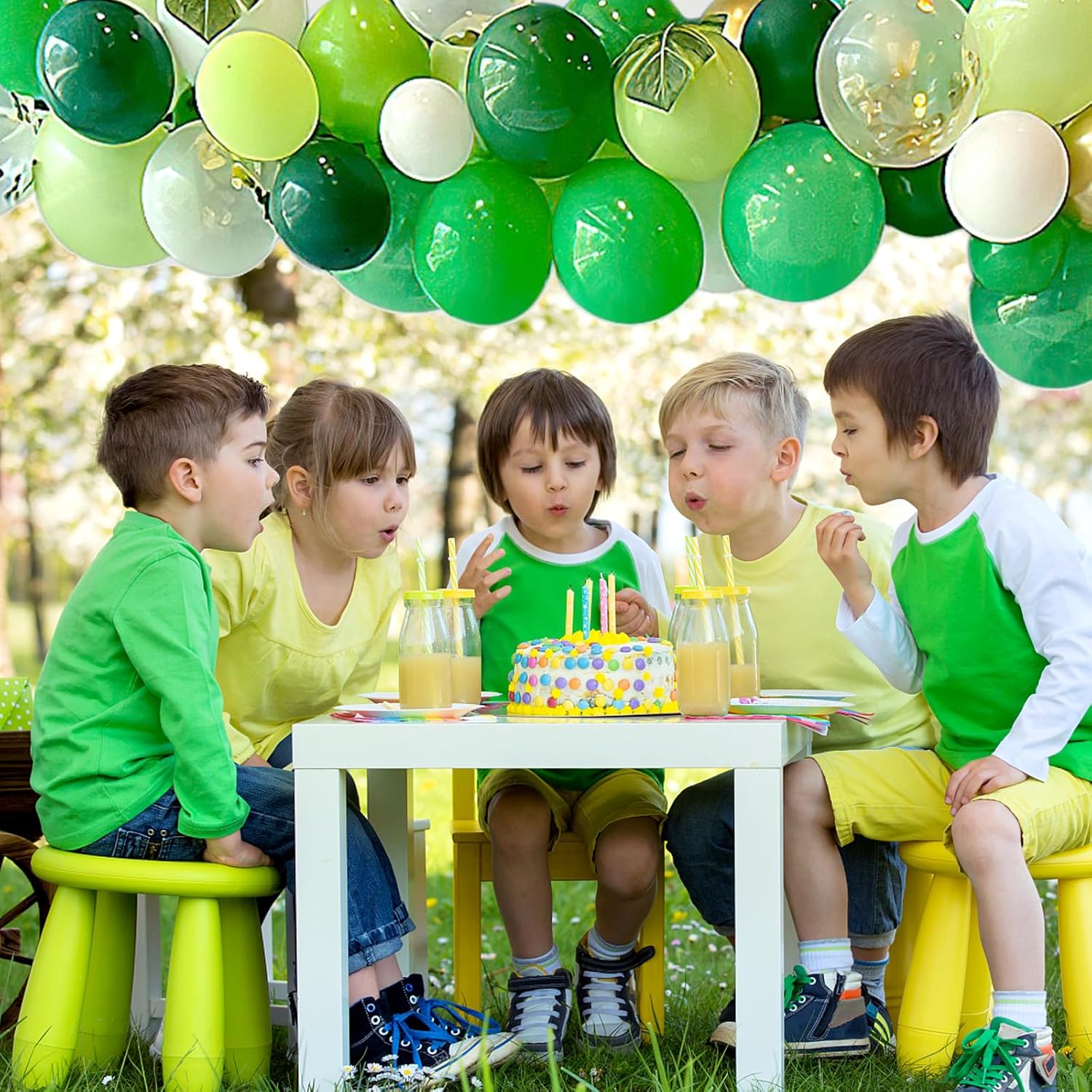 Green and Gold Balloons 60PCS 12 Inches Party Decor