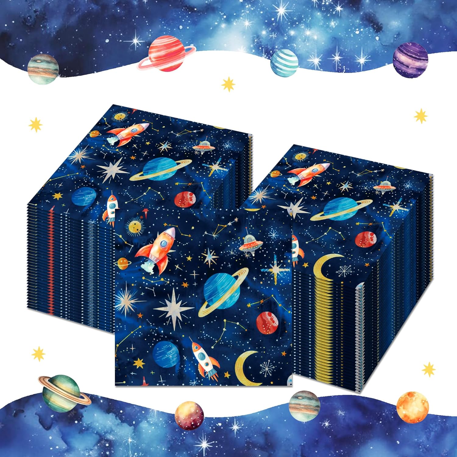Outer Space Party Napkins 40PCS Disposable