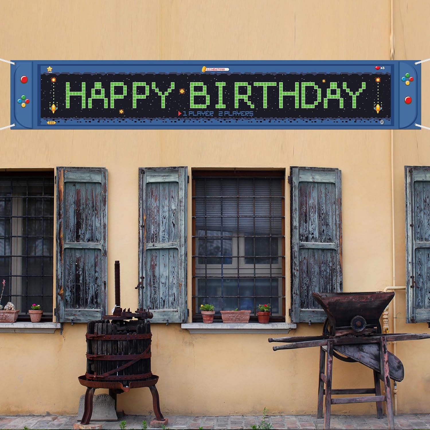 Gaming Birthday Banner 98 x 16 ft for Kids