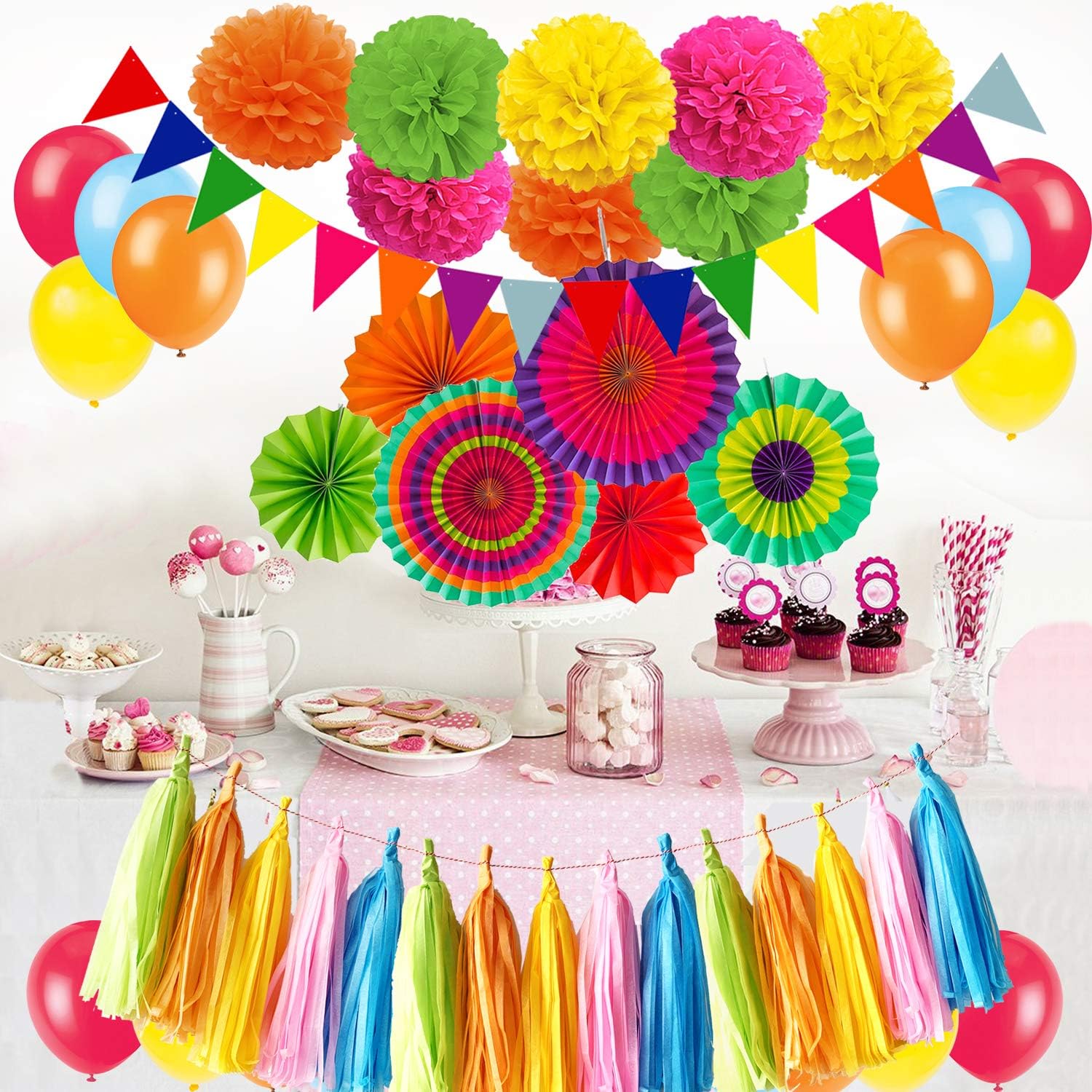 ZERODECO Multicolor Hanging Fiesta Decorations