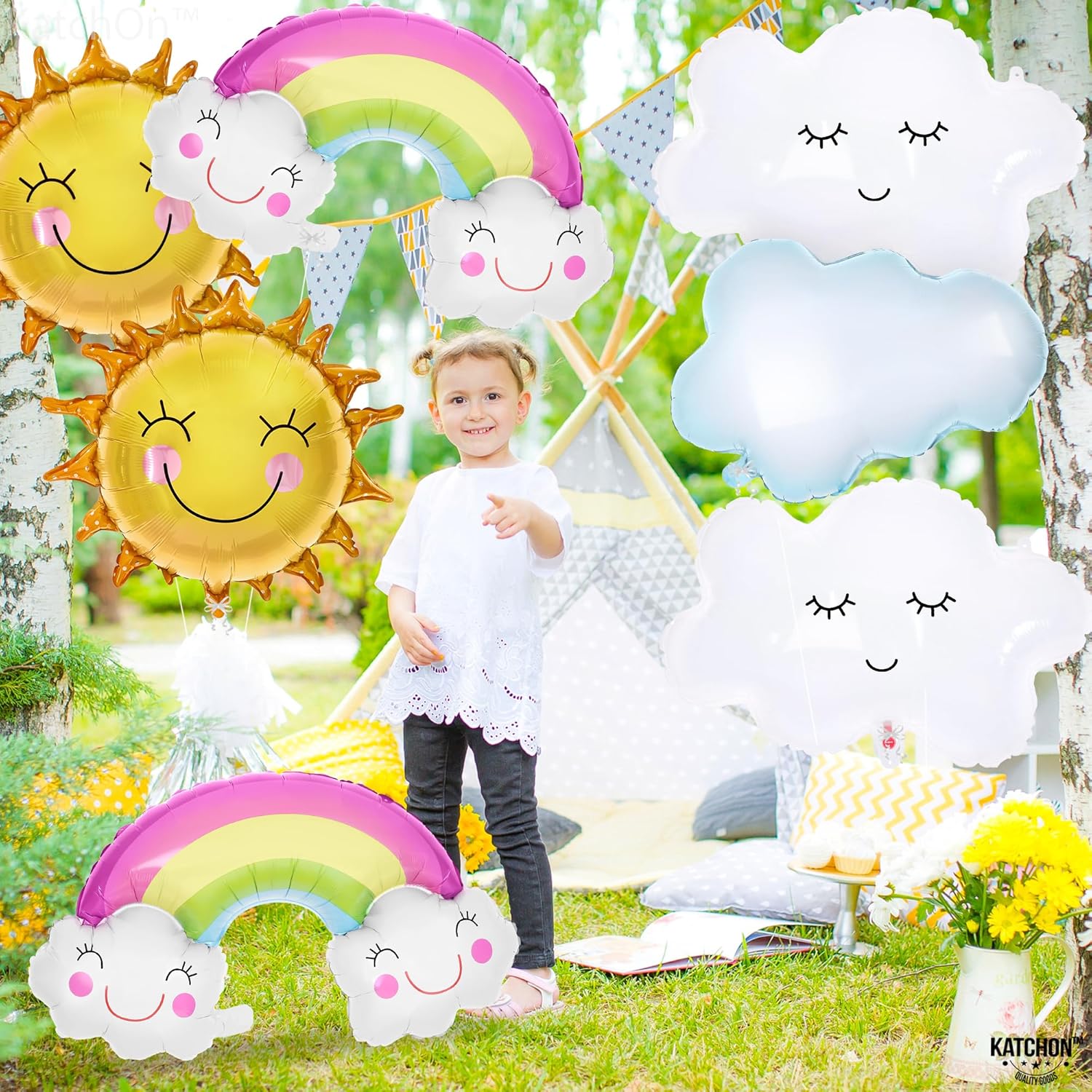 KatchOn Rainbow 31 Inch Balloon Set - Pack of 7