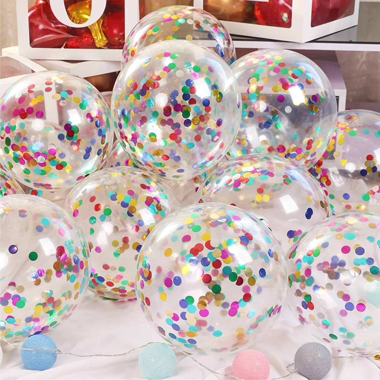 40pcs 12 Inch Transparent Confetti Balloons for Parties