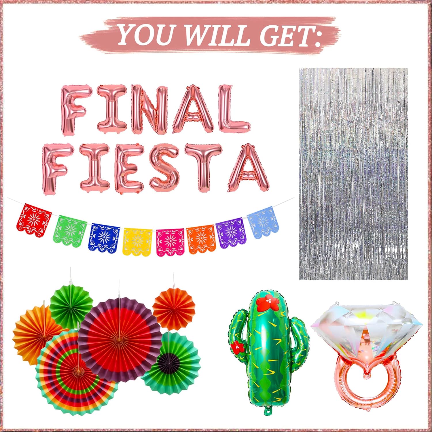 JeVenis Final Fiesta Bachelorette Party Balloon Backdrop Decoration