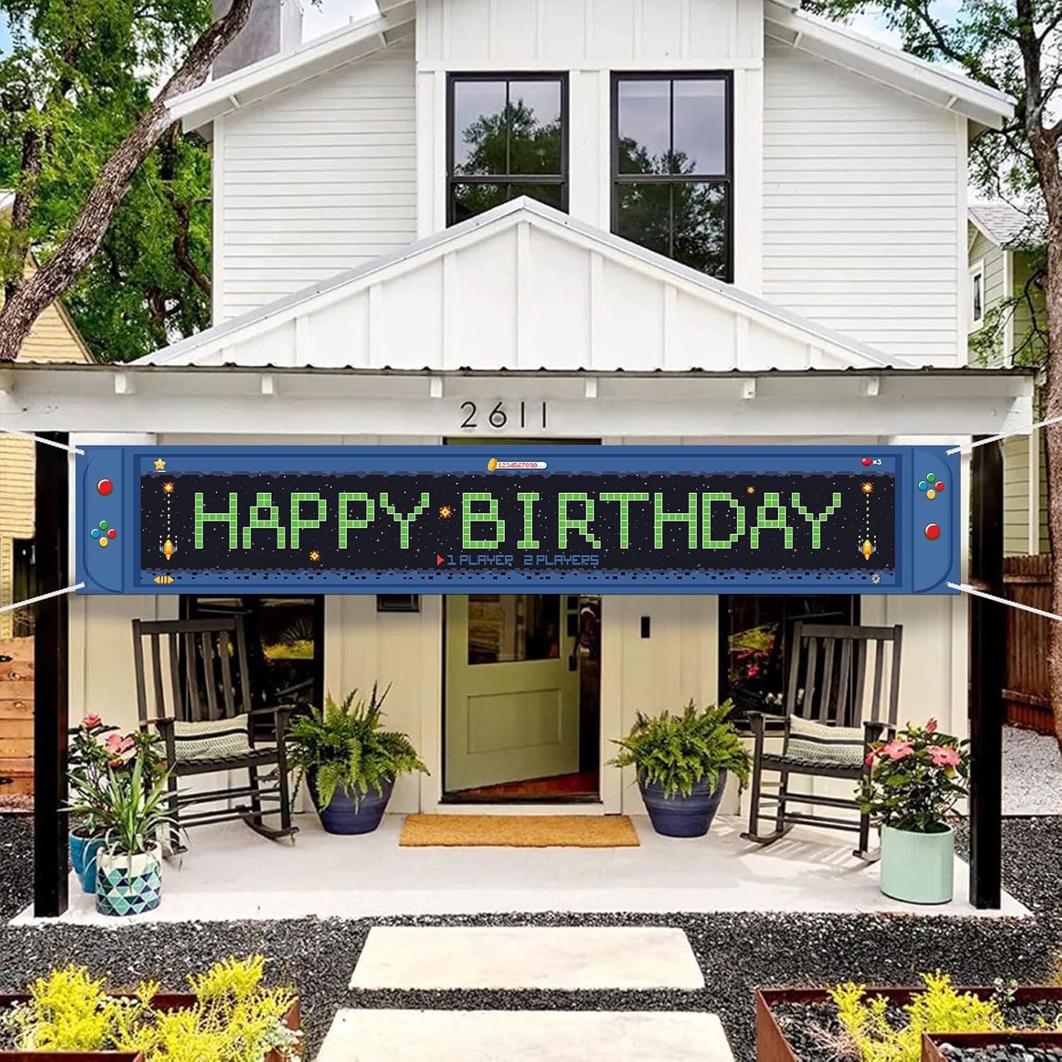 Gaming Birthday Banner 98 x 16 ft for Kids
