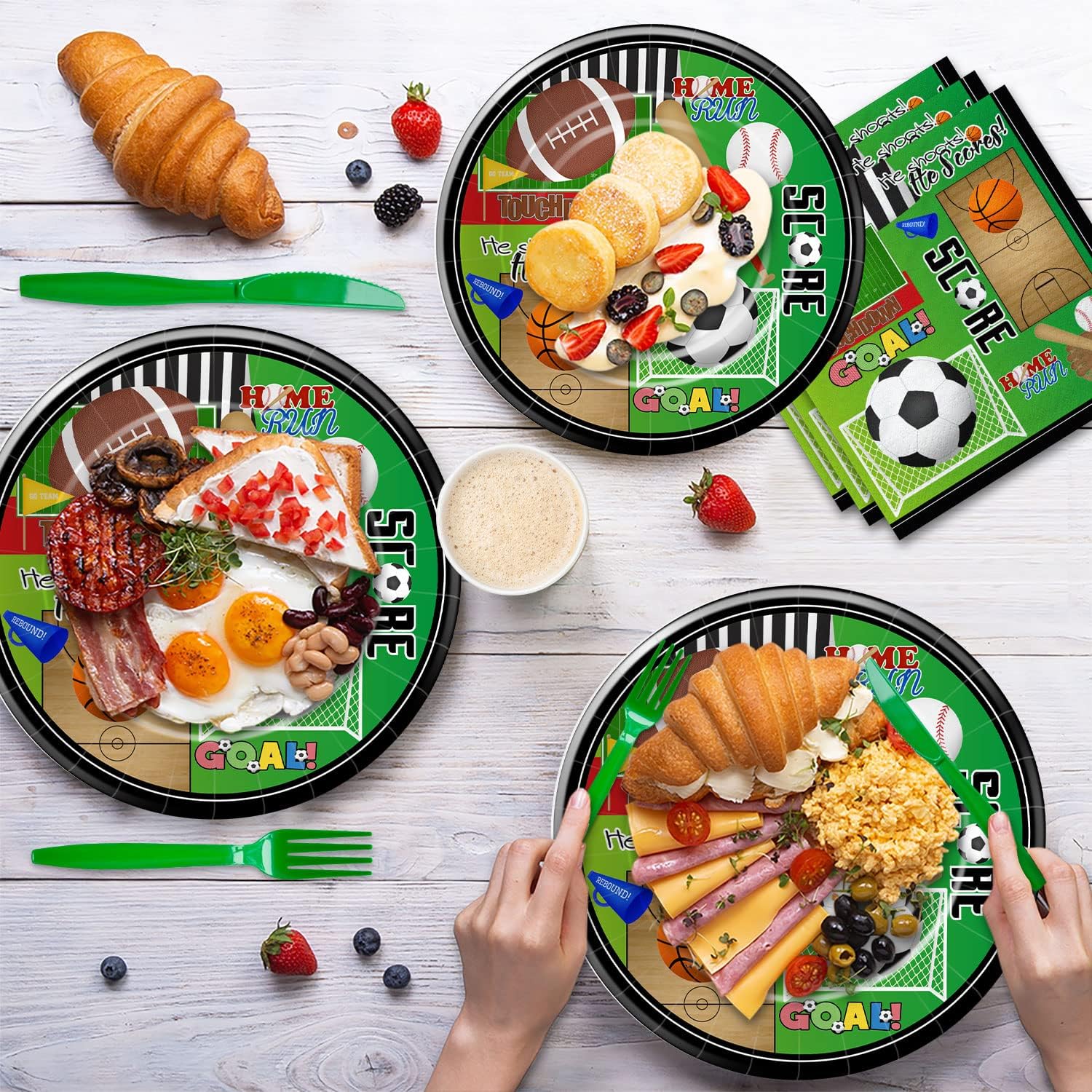 Xigejob Sports Theme Party Supplies for 24 Guests