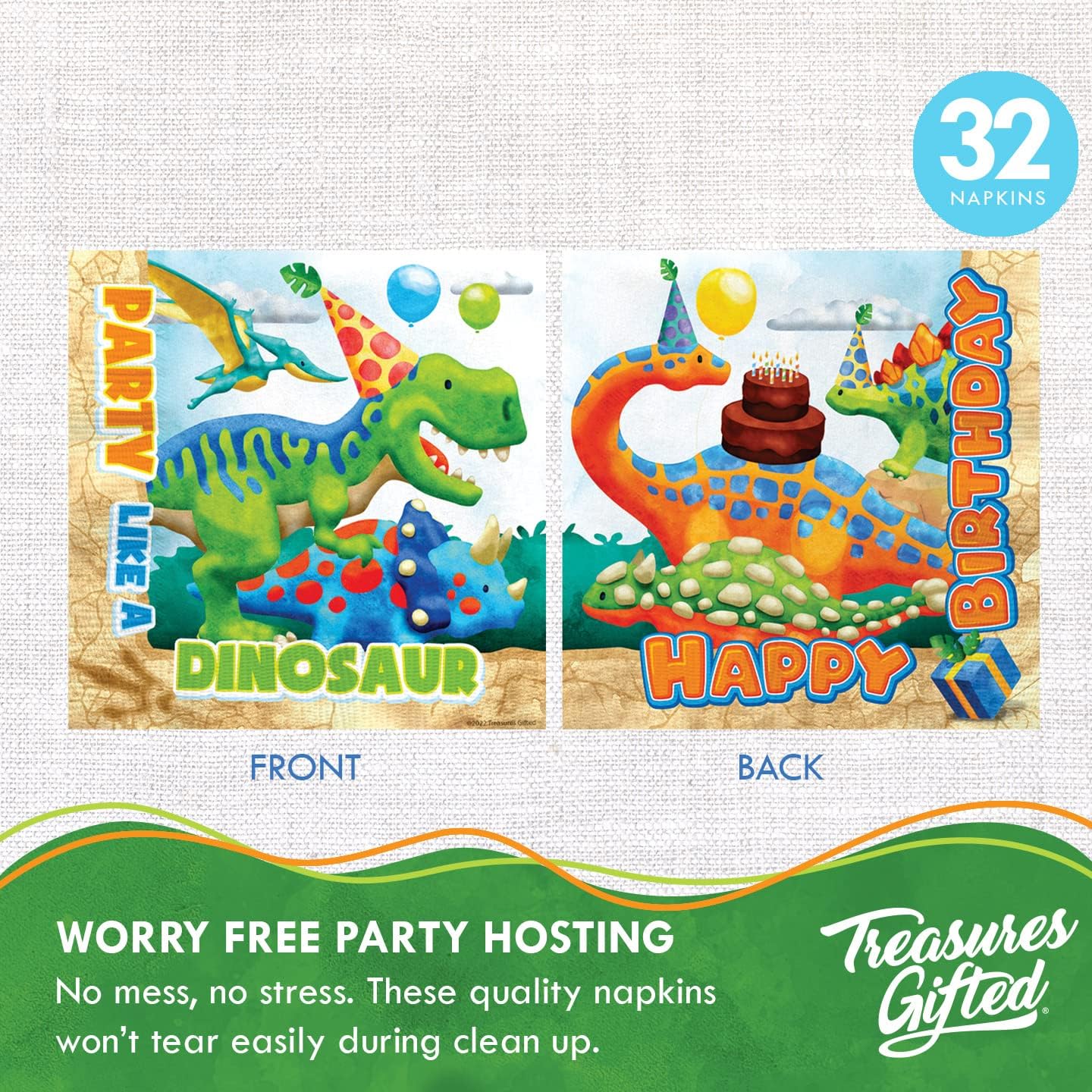 Treasures Gifted Dinosaur Party Decorations Set for 24 Guests