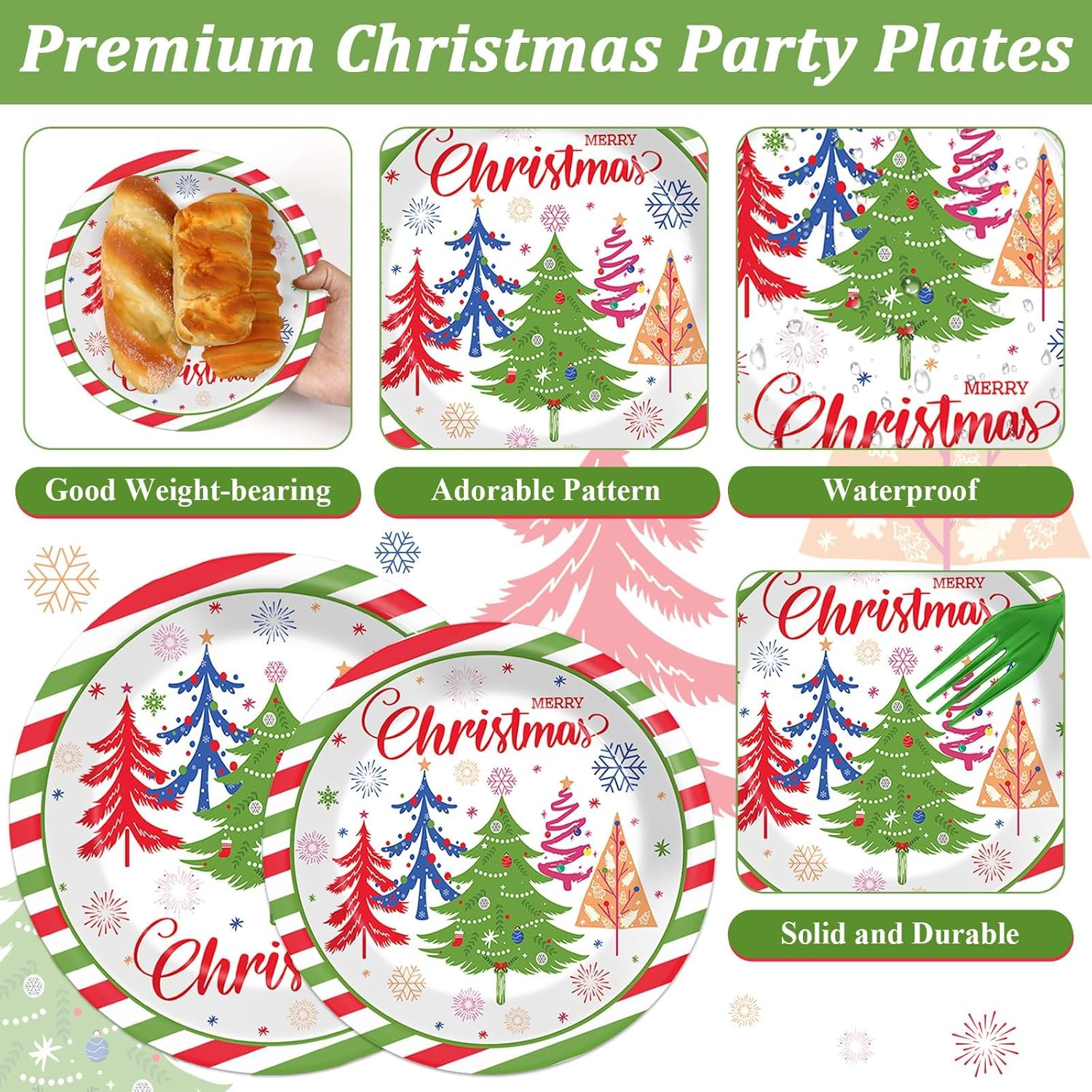 OBUSATT 96Pcs Christmas Party Supplies Set