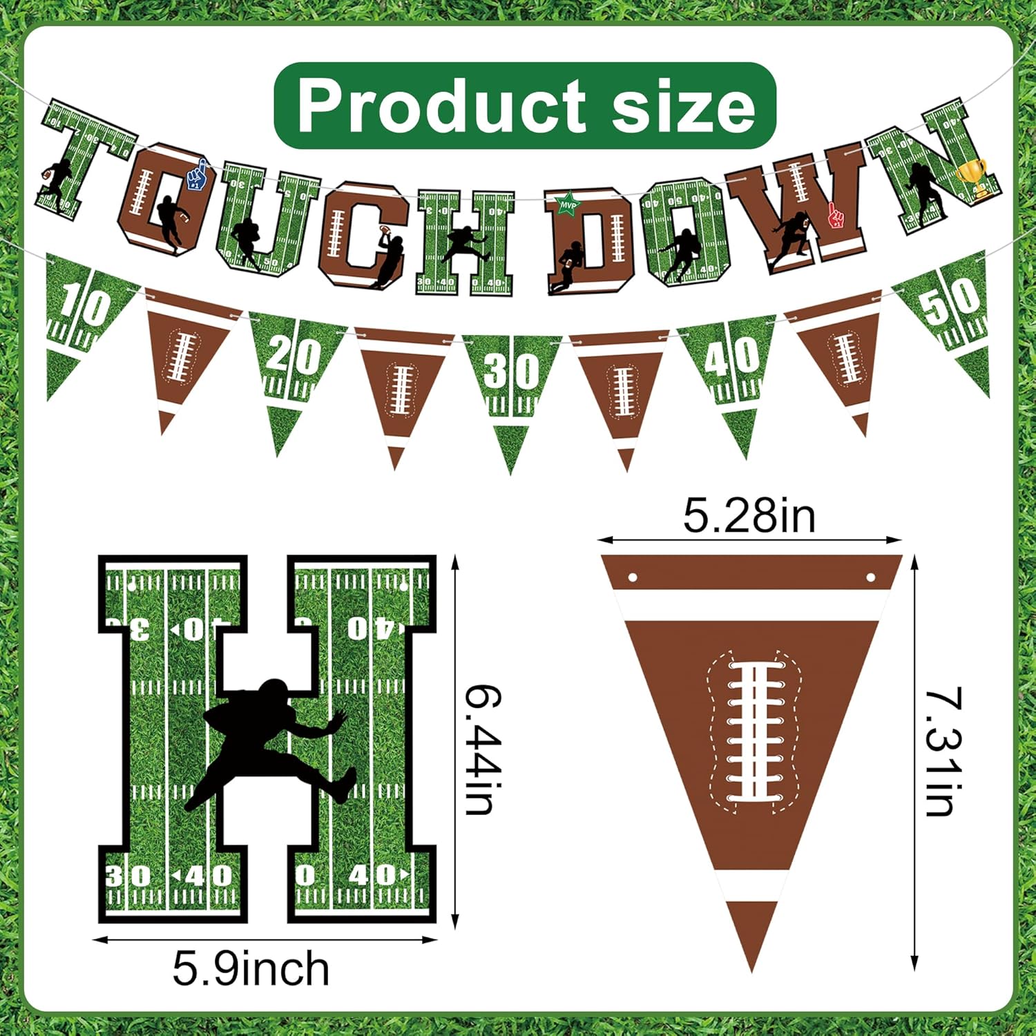 26 Pcs Football Party Decorations Bunting Flags Banners