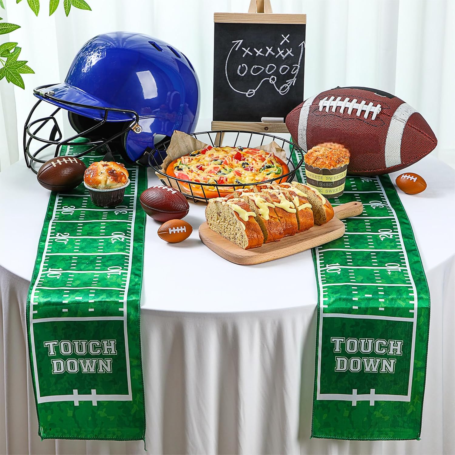 6 Pcs Football Themed Table Runner Set
