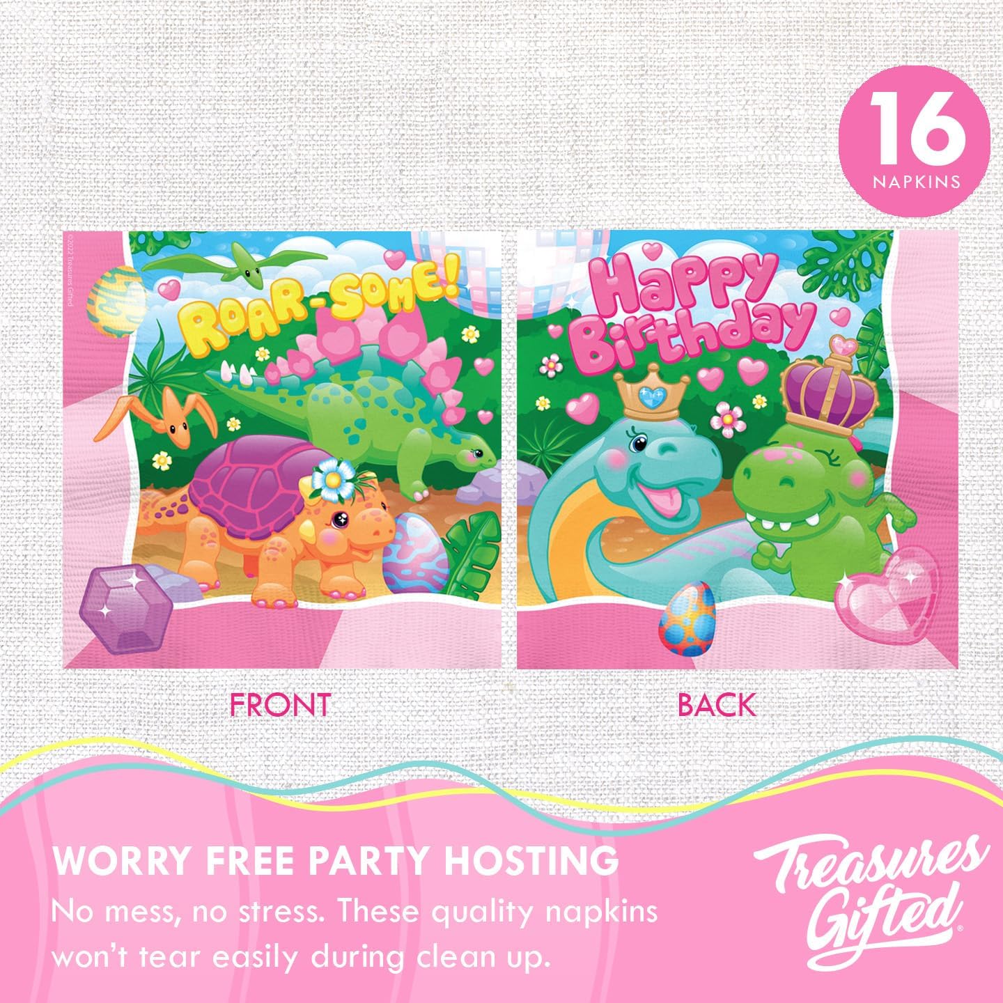 Treasures Gifted Dinosaur Party Decorations for Girls