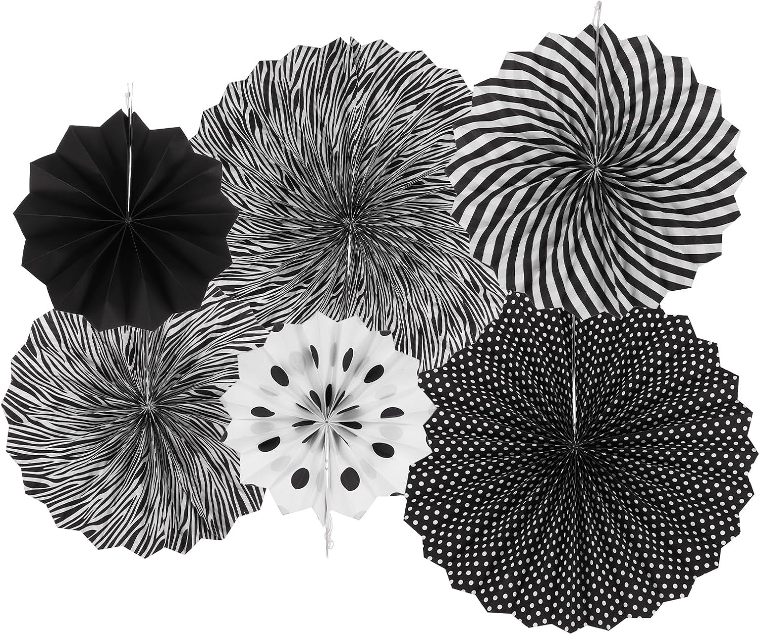 MECCANIXITY 12-Piece Hanging Paper Fan Decor Set
