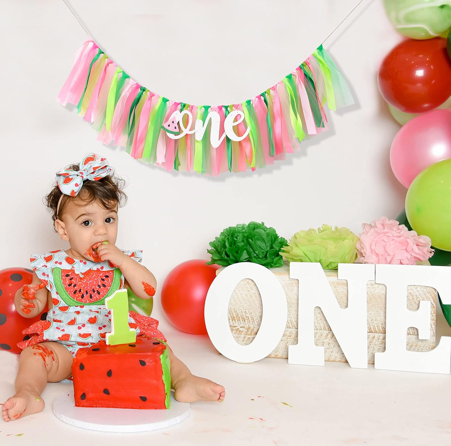 Watermelon Themed First Birthday Banner for High Chair