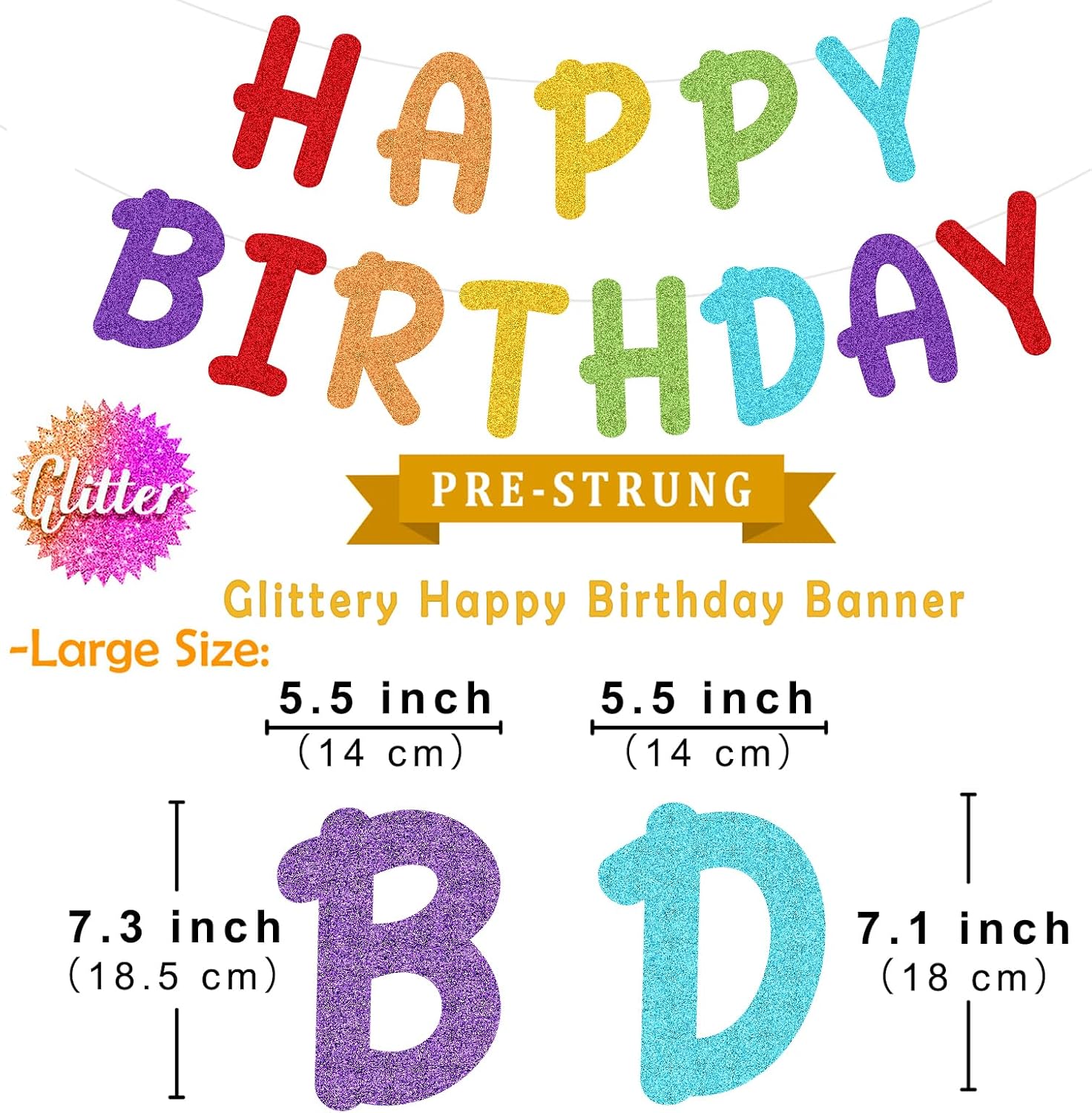 Rainbow Birthday Banner with Paper Tassel Garland
