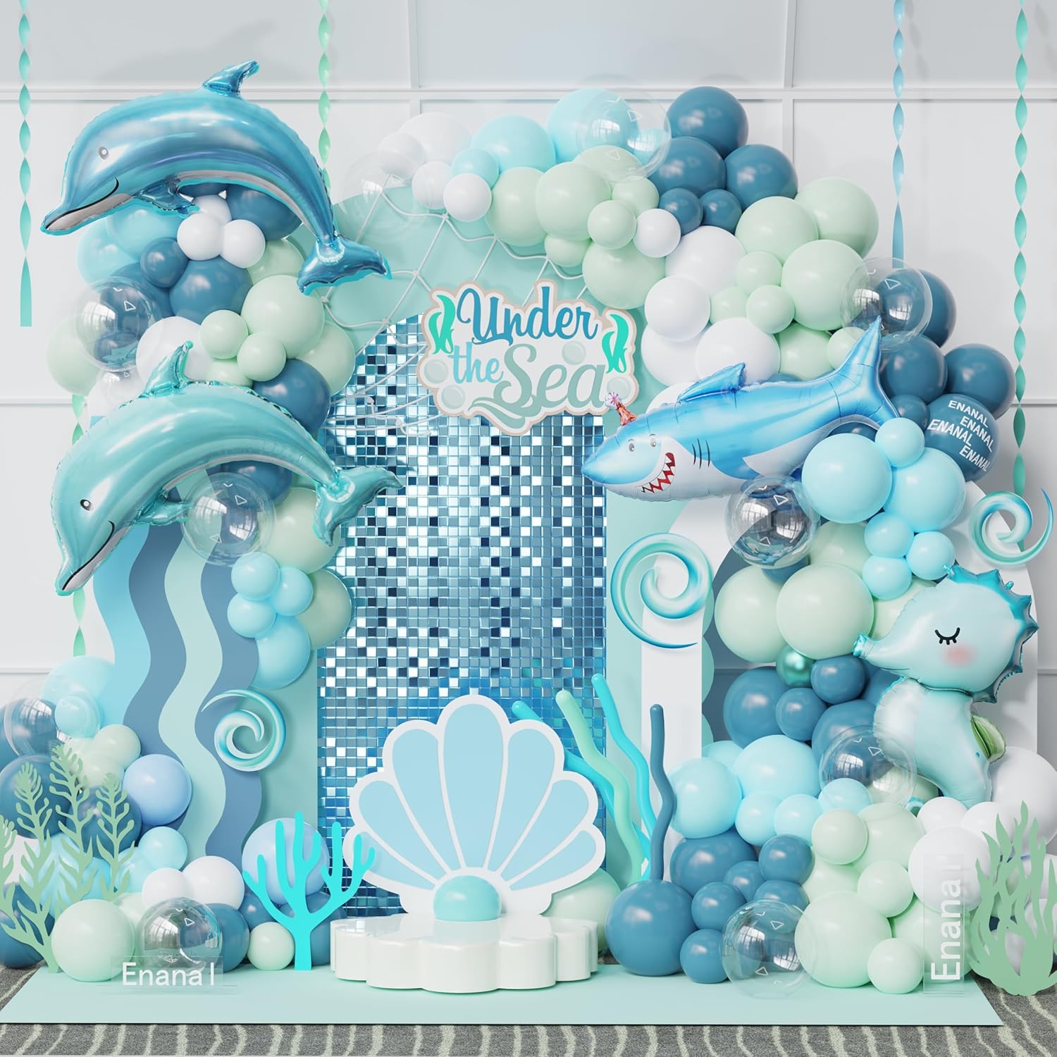 Enanal Ocean Party Balloon Arch Kit 154pcs