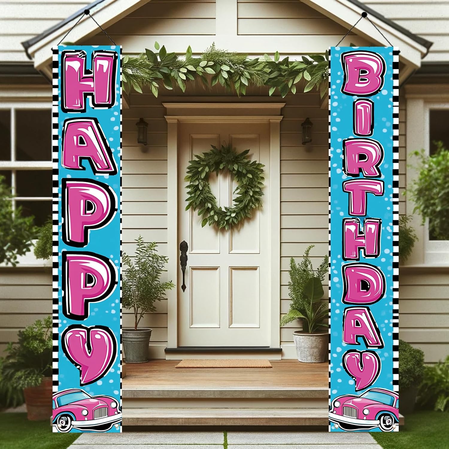 Starlit Patio Car Theme Birthday Decor Banners Set