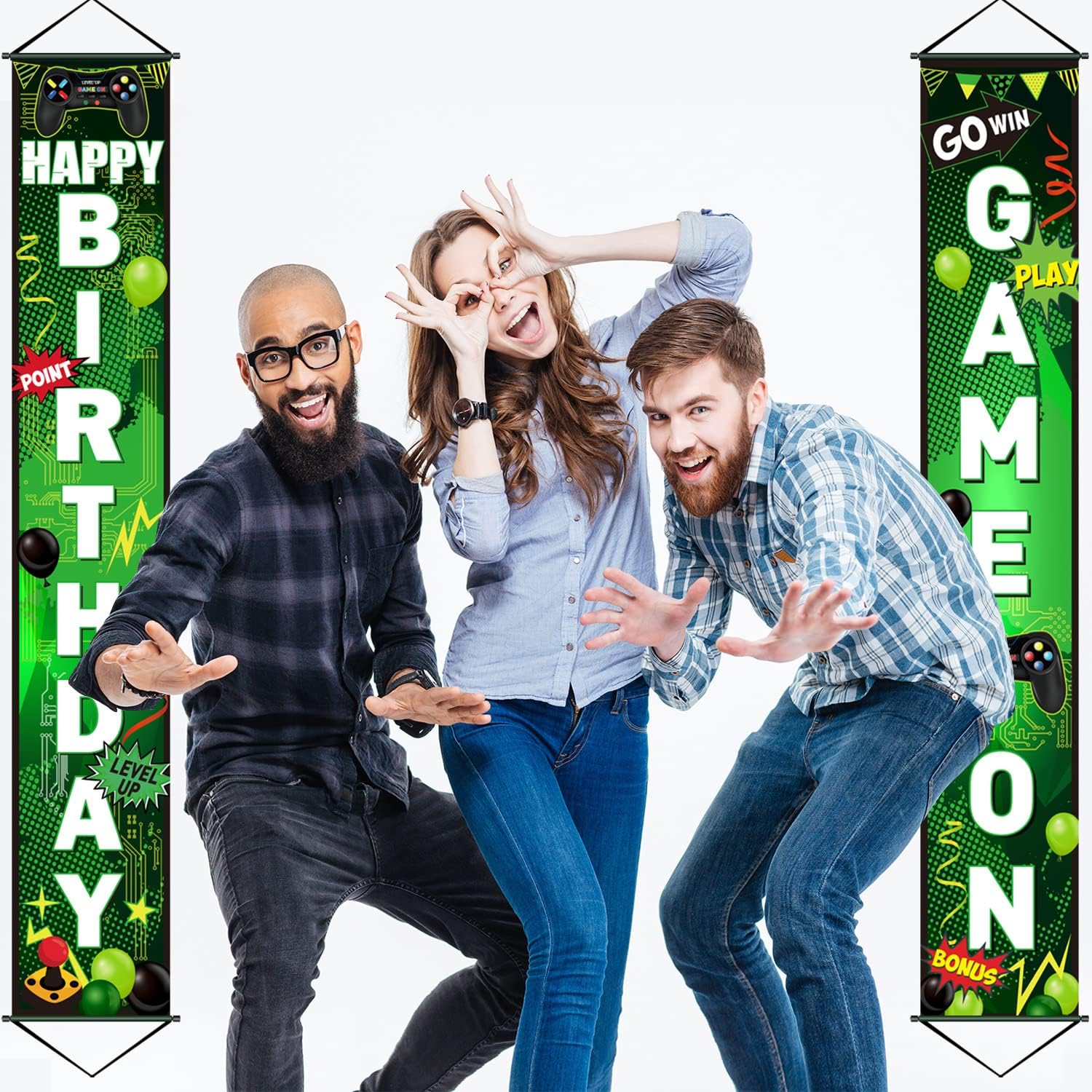Blulu Game On Birthday Banner - Video Game Party Decor