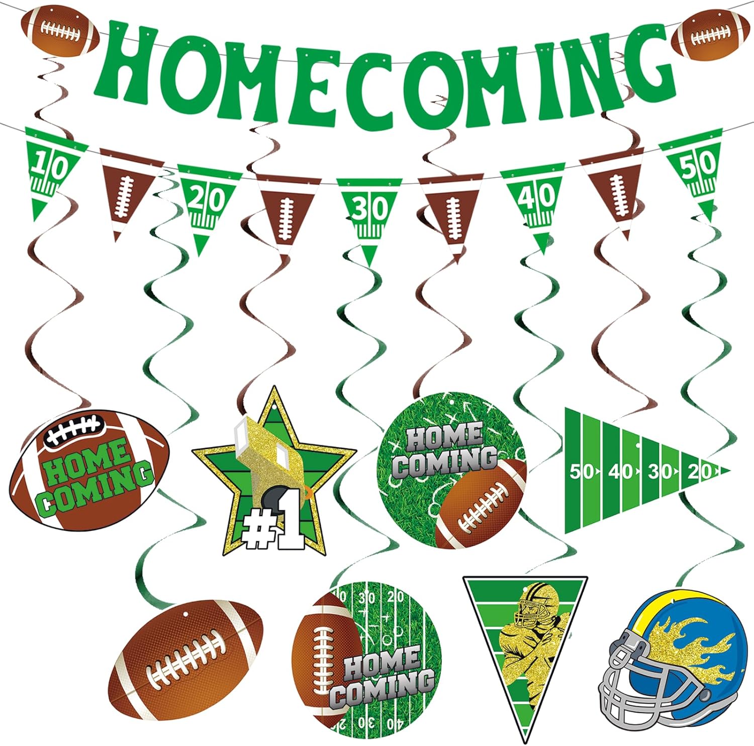 10 Pcs Football Homecoming Decor Set