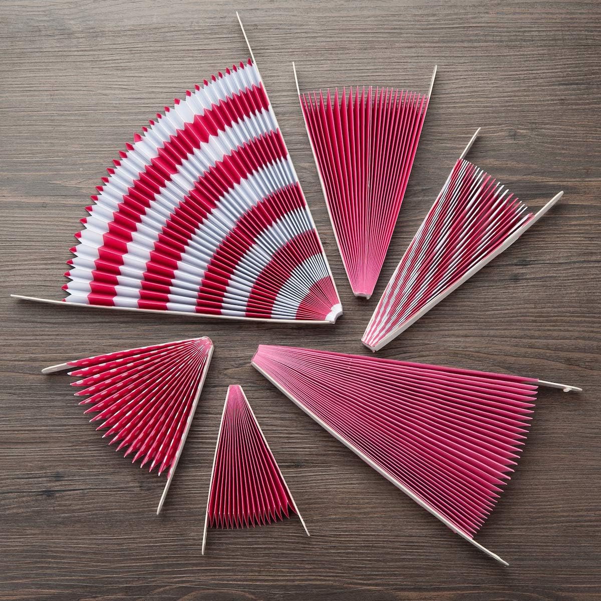 ONUPGO 12PCS Pink Fiesta Paper Fans Decorations