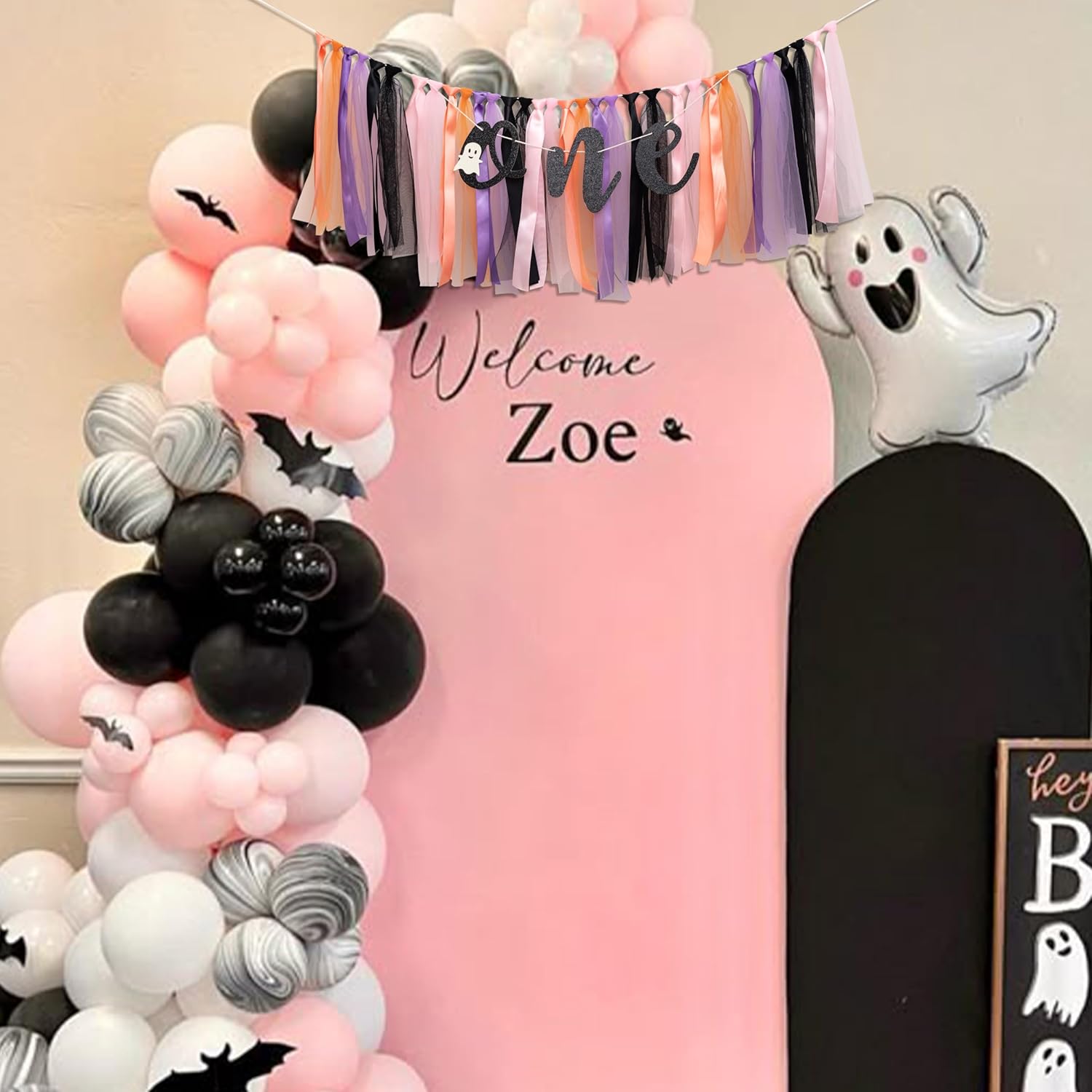 Halloween Spooky One High Chair Banner for Babys 1st Birthday