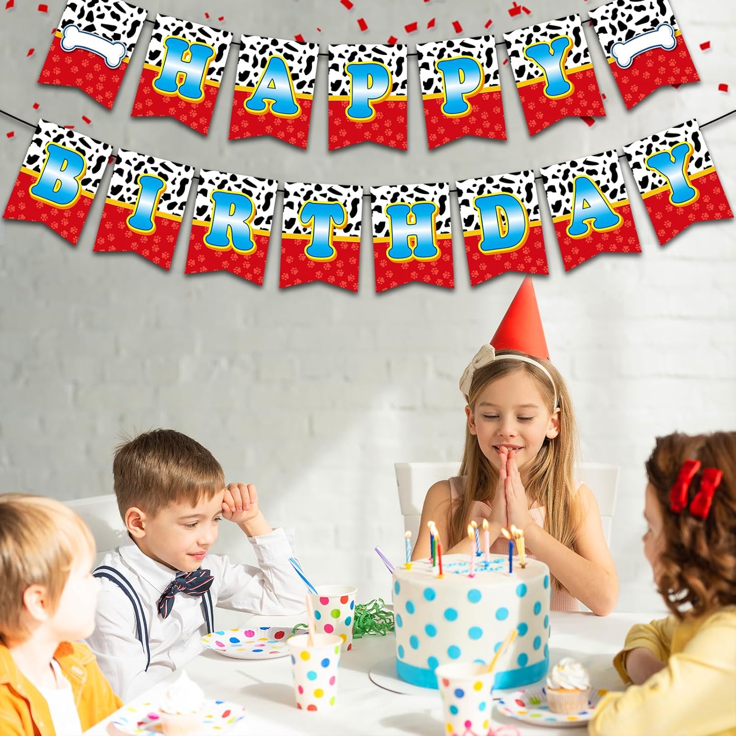 Dog Paw Happy Birthday Banner for Kids and Toddlers