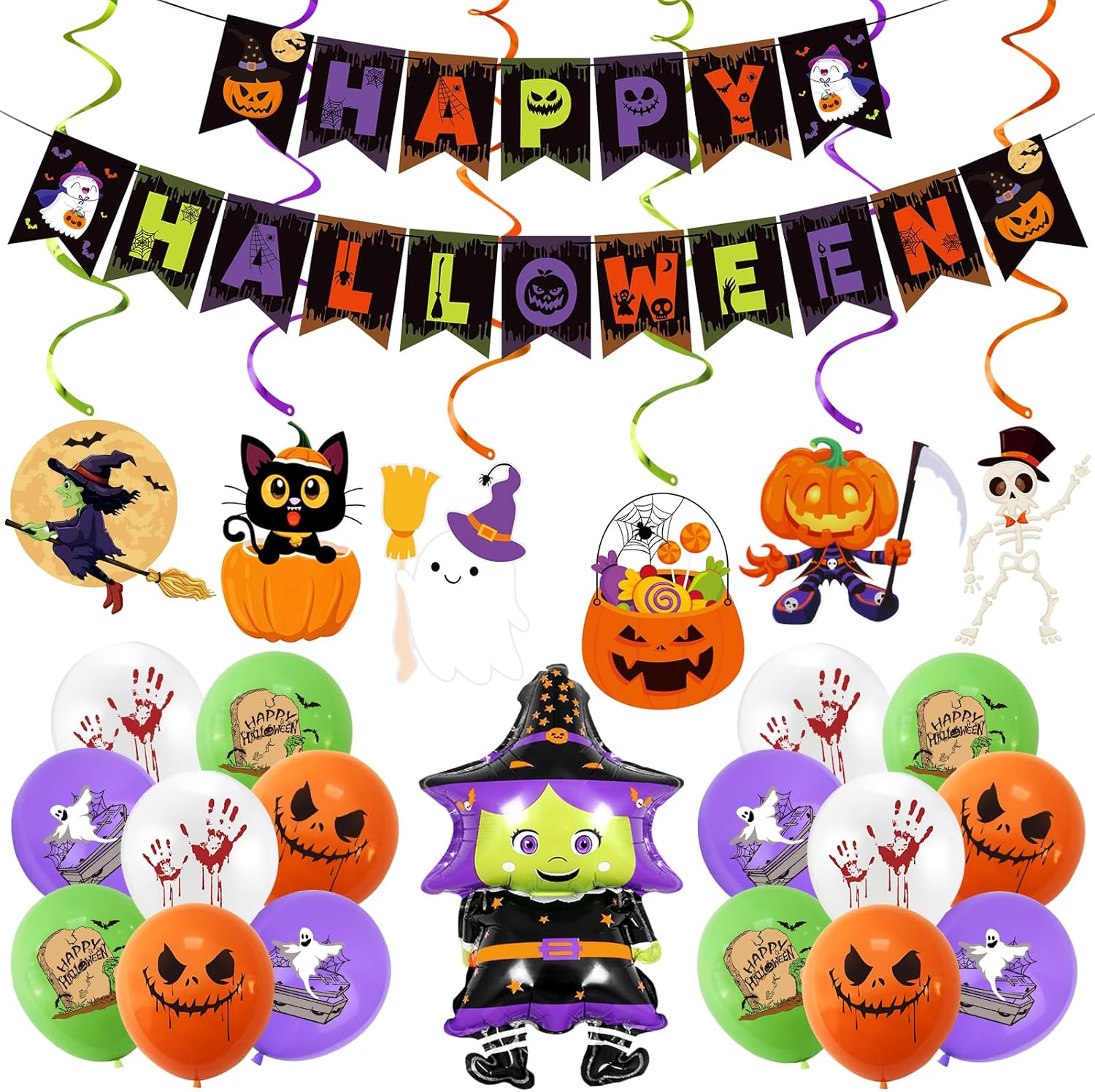 LeeSky Halloween Party Decorations Banner