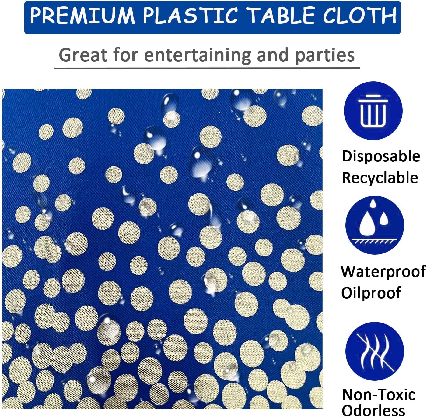 Navy Blue Tablecloths 2 Pcs - Glittery Graduation Party Cover