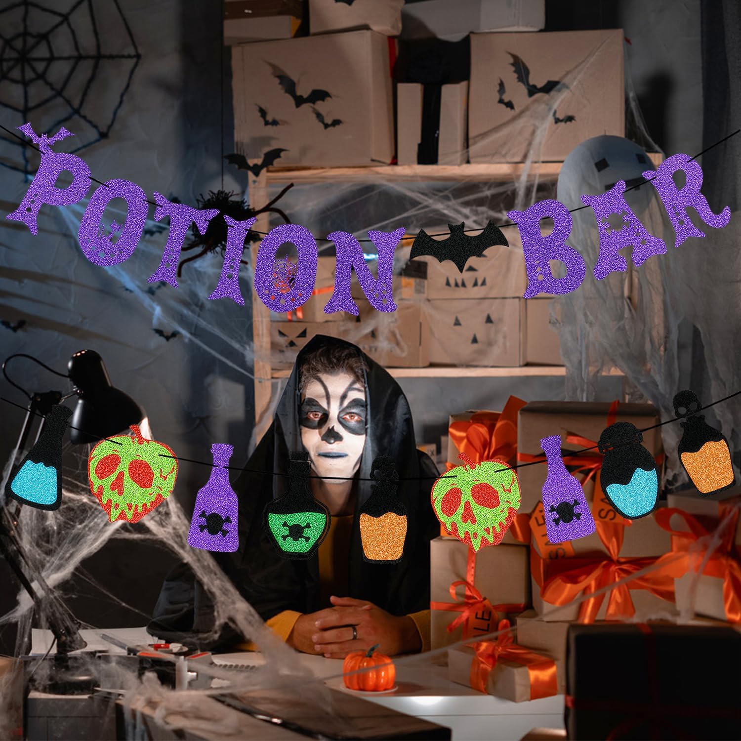 Purple Potion Bar Banner Halloween Decorations