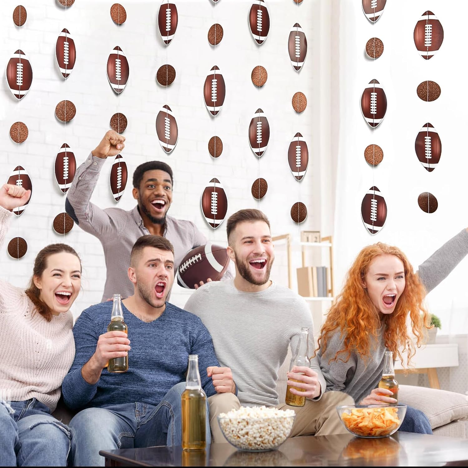 8 Pack Football Party Decorations Glitter Banner