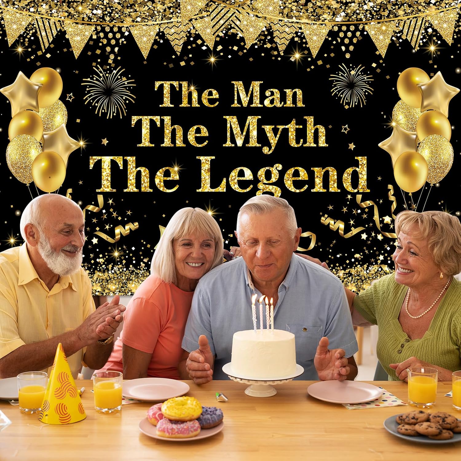 Man The Myth The Legend Birthday Backdrop Banner