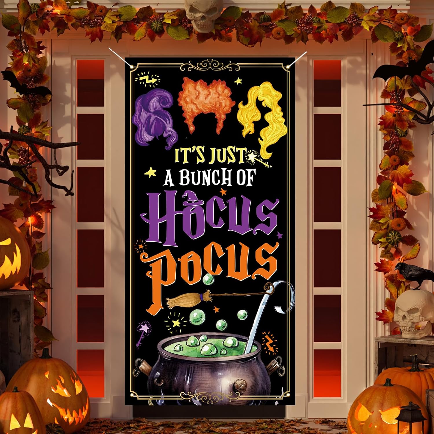 Hocus Pocus Sanderson Sisters Halloween Door Cover Banner