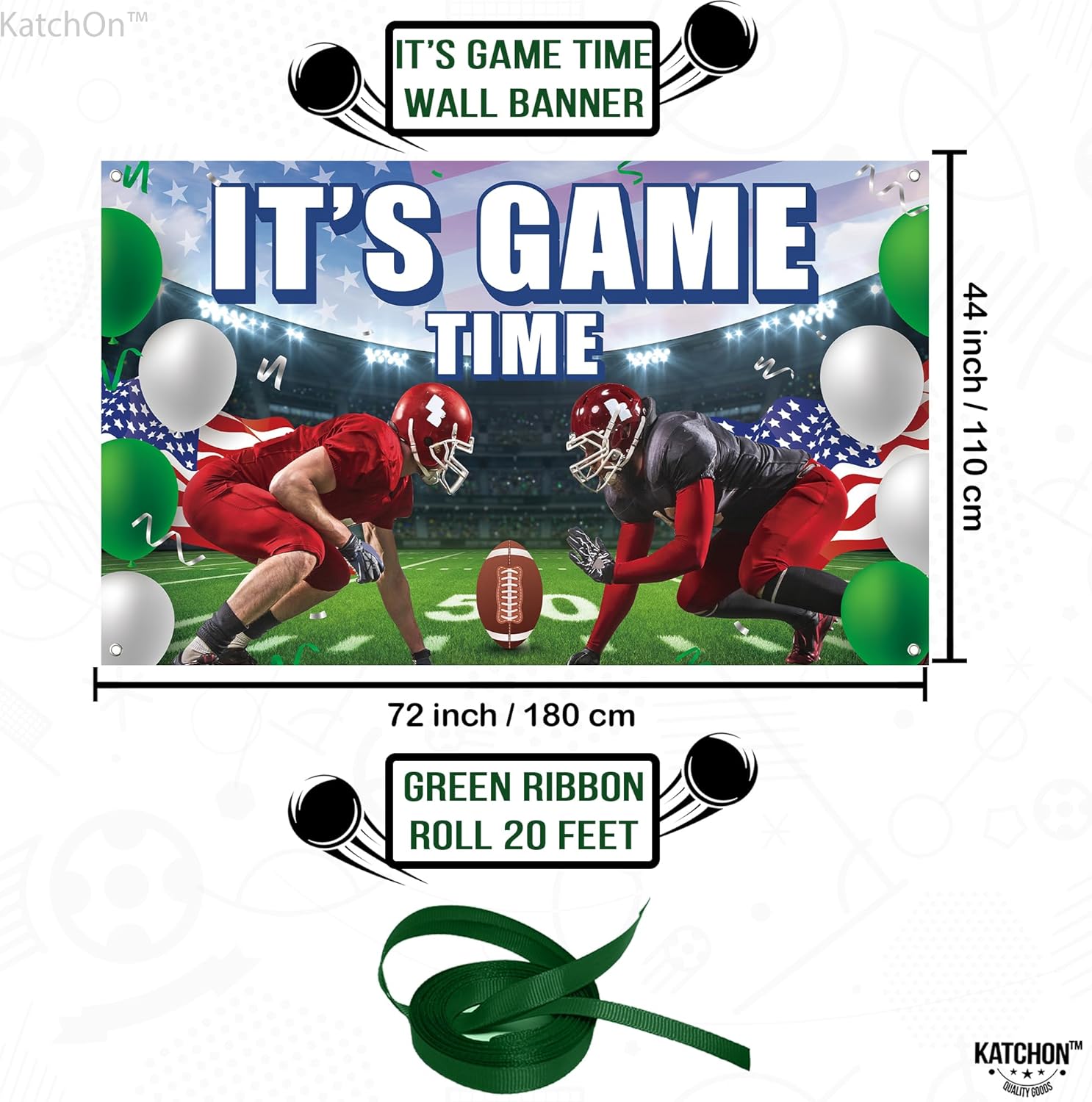 KatchOn XtraLarge Football Backdrop 72x44 Inch Banner
