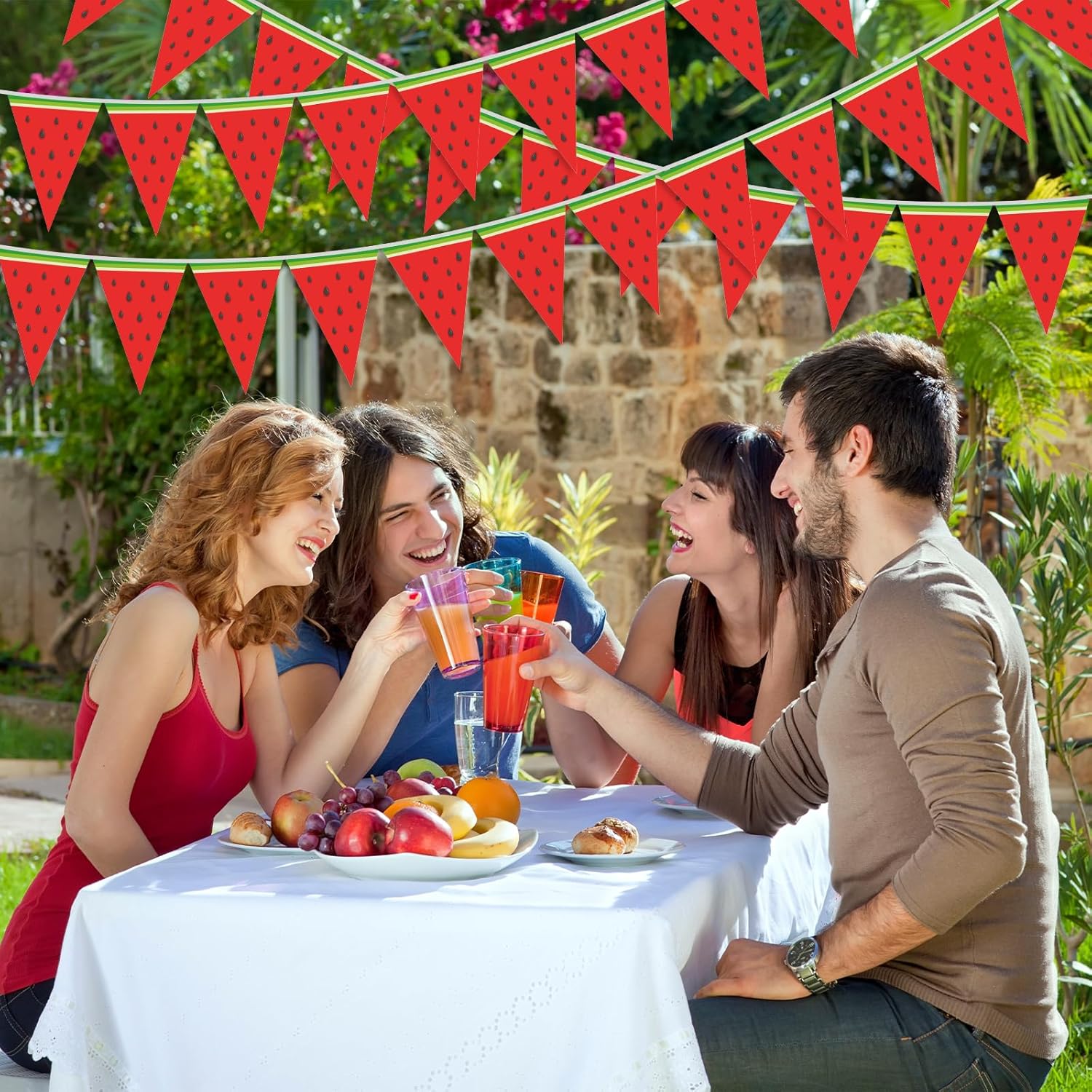 5 Pcs Watermelon Banner Garland Summer Decorations