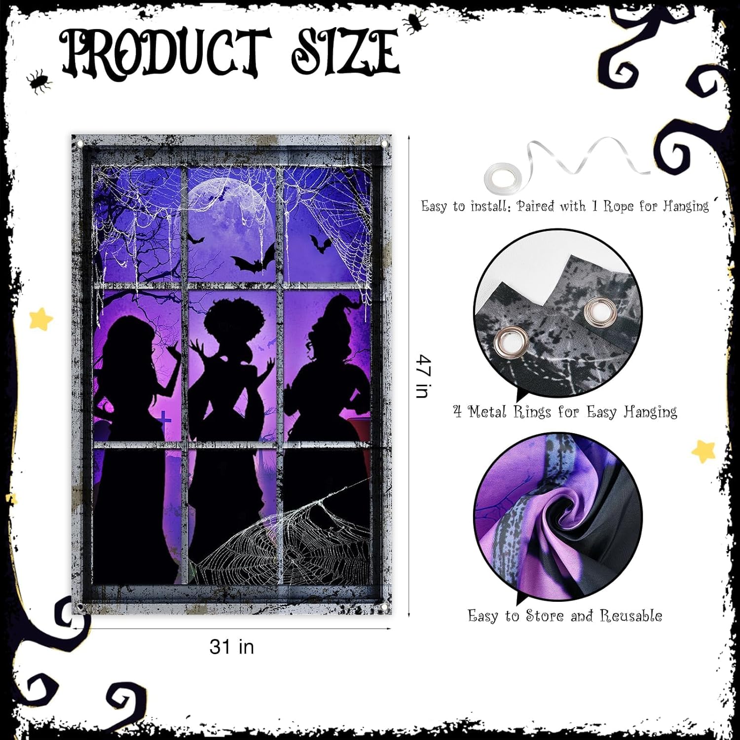 Bunny Chorus Halloween Window Banner 31x47 Inch