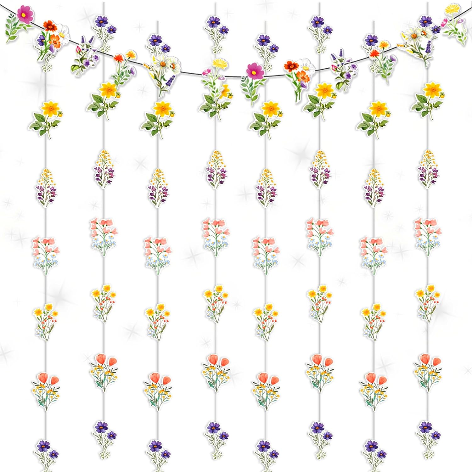 Wildflower Banner Decorations for Bridal Shower and Wedding Backdrop