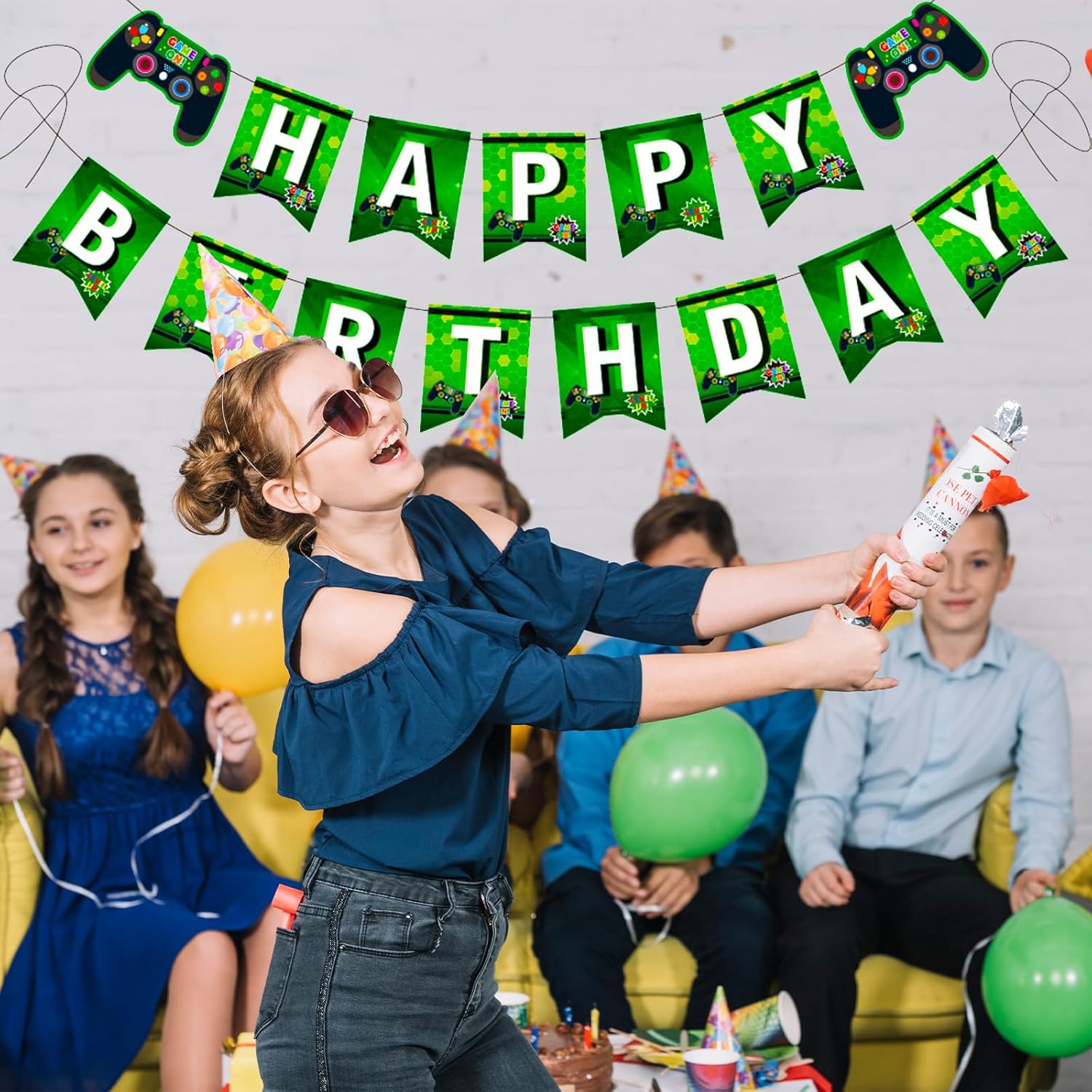 MEETINGU Game Birthday Banner Green