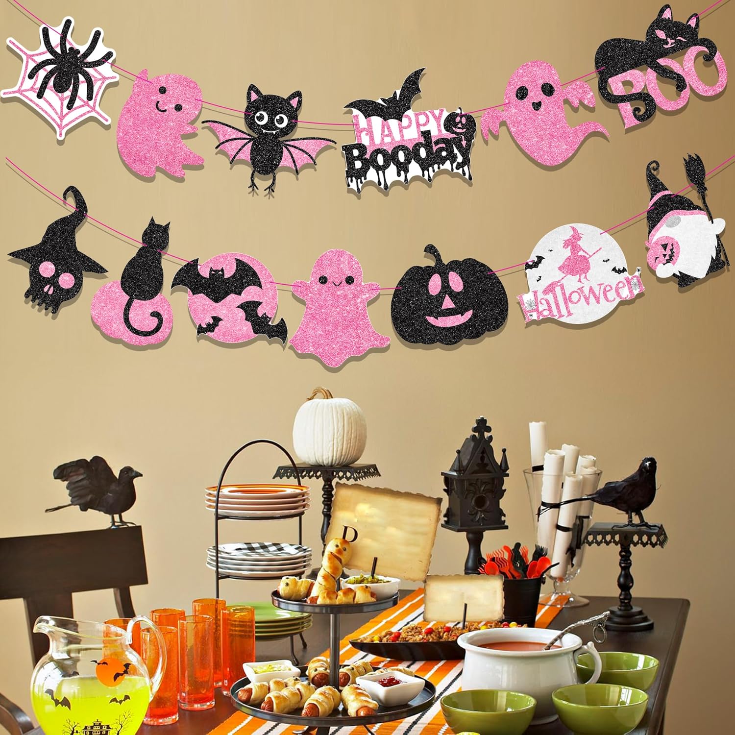 Halloween Boo Birthday Decor 2PCS Ghost Theme Banners